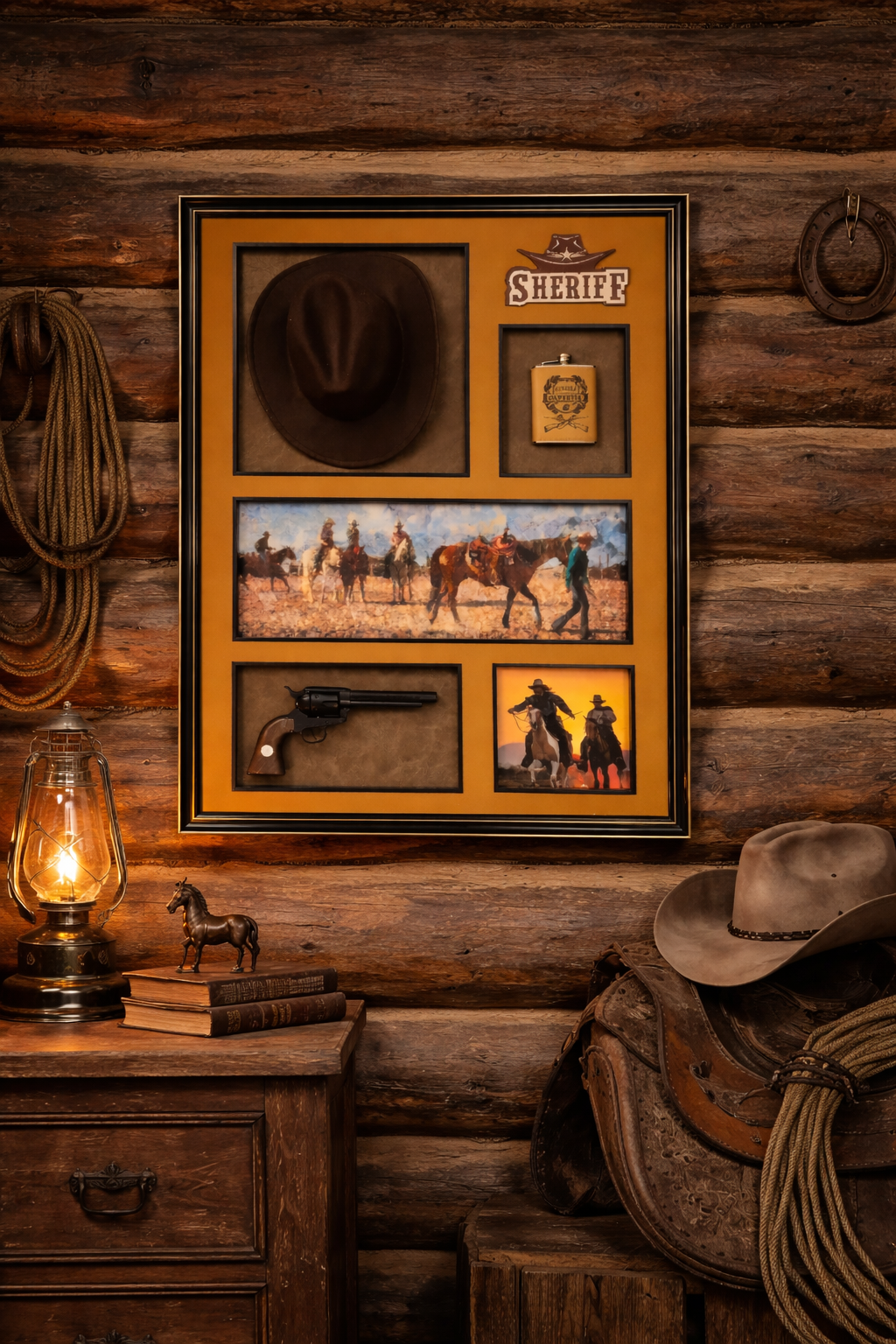 Cowboy Sheriff 3D Wall Frame – Western Legacy Edition