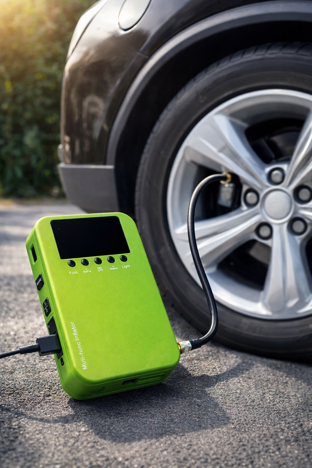 Car Jump Starter + Tyre Inflator (150 PSI, 6000mAh)