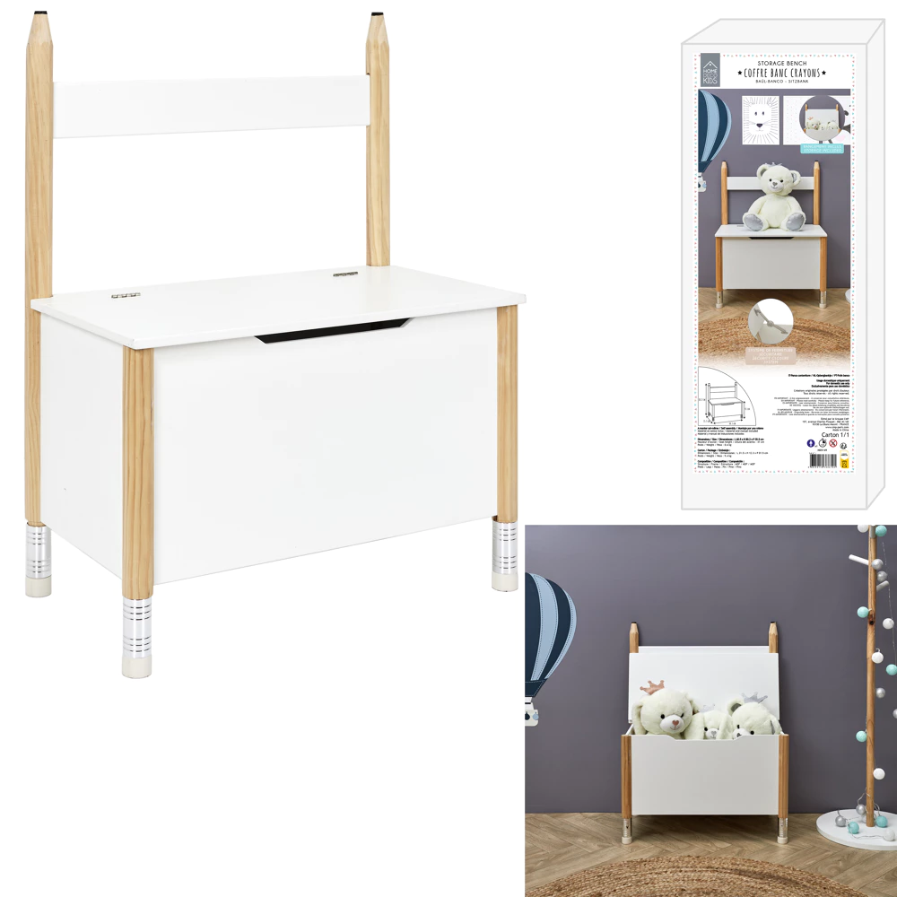 Žaislų dėžė - suoliukas "Pieštukai"