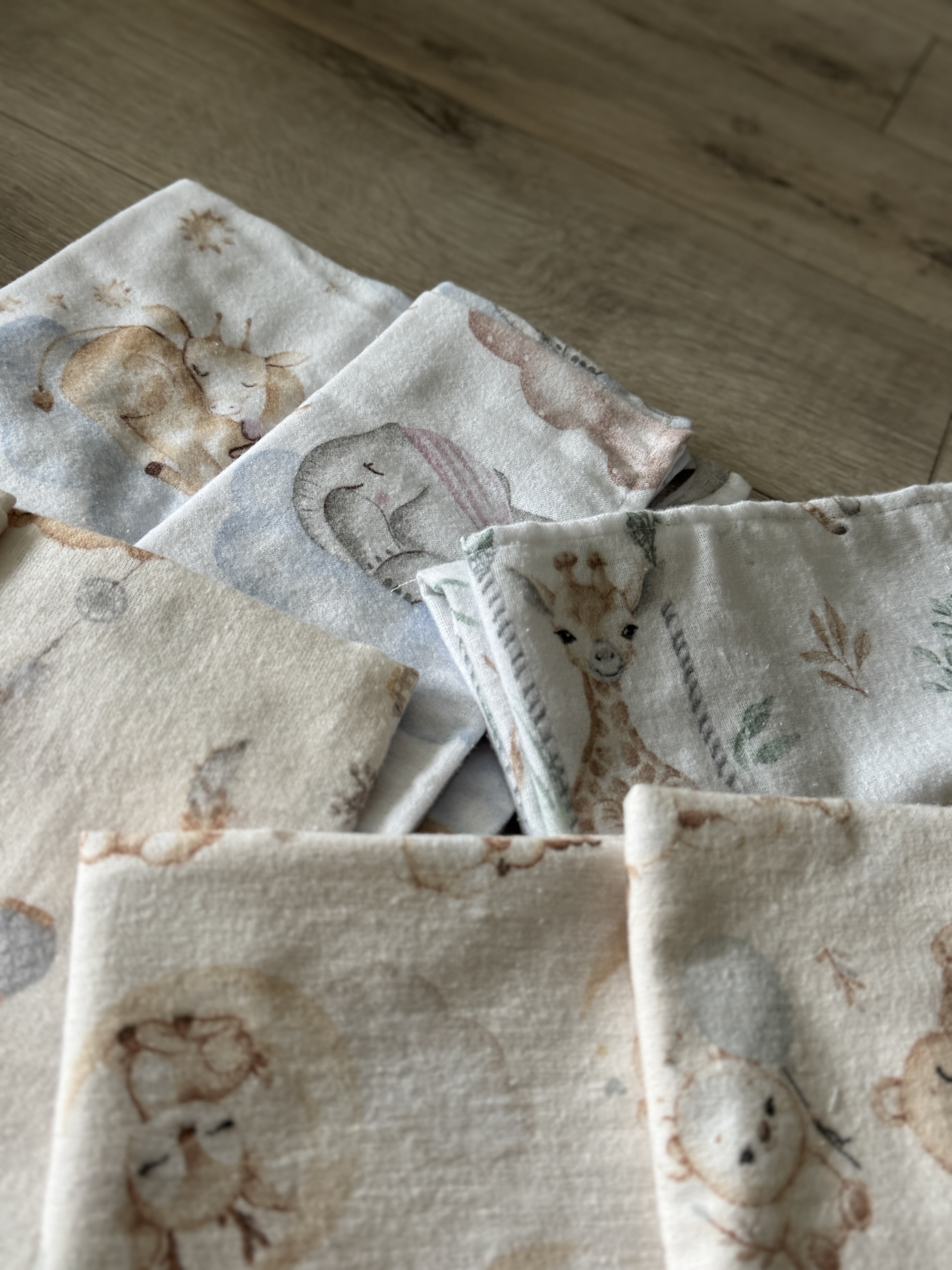 5vnt flanelinių vystyklų rinkinys