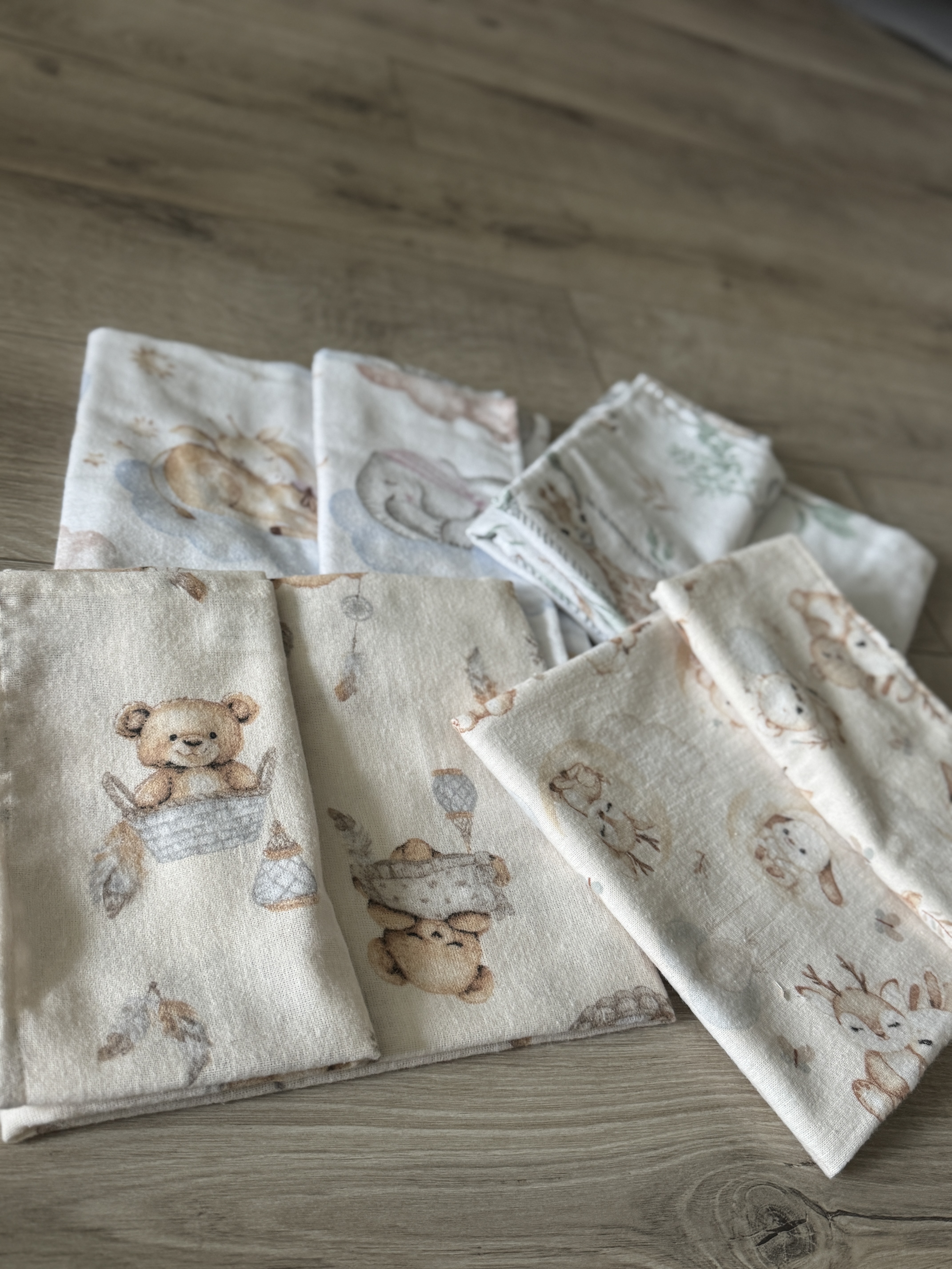 5vnt flanelinių vystyklų rinkinys
