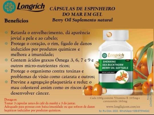 Cápsulas de Espinheiro do Mar em Gel