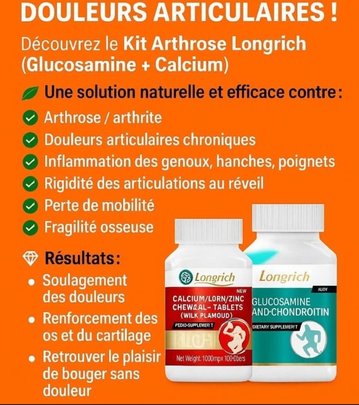 Kit Arthrose Longrich (Glucosamine + Cálcio)