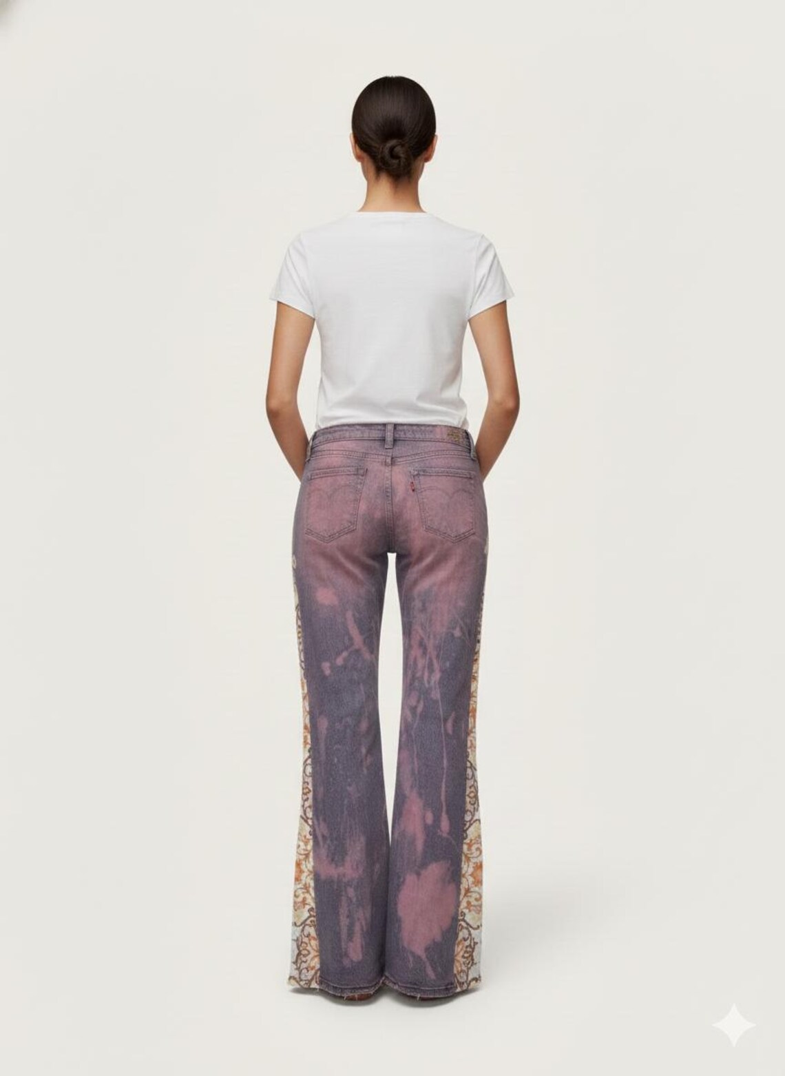 Upcycled One-of-a-Kind Patchwork Denim Jeans Size 9