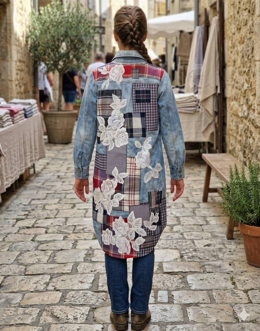 One-of-a-Kind Upcycled Denim Patchwork Jacket/Dress By ThreadsReclaimed Size S