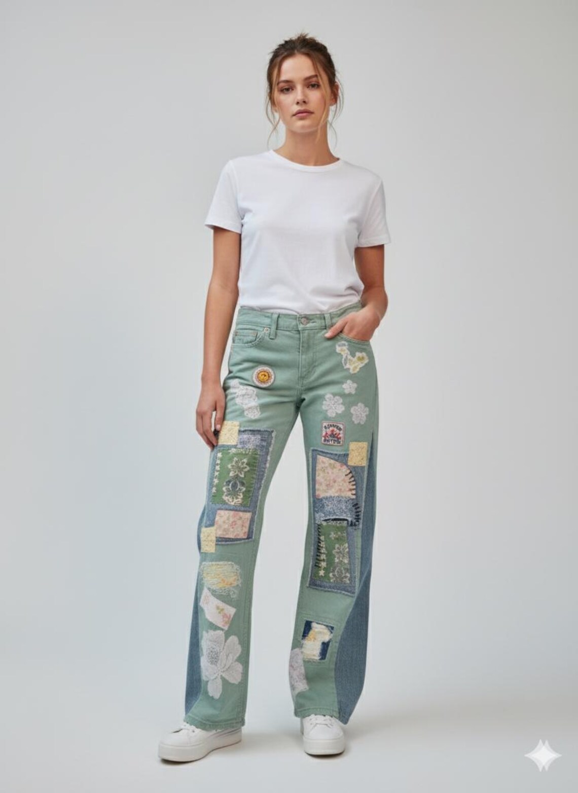 One-of-a-Kind Levi 511 Patchwork pants. 30×32