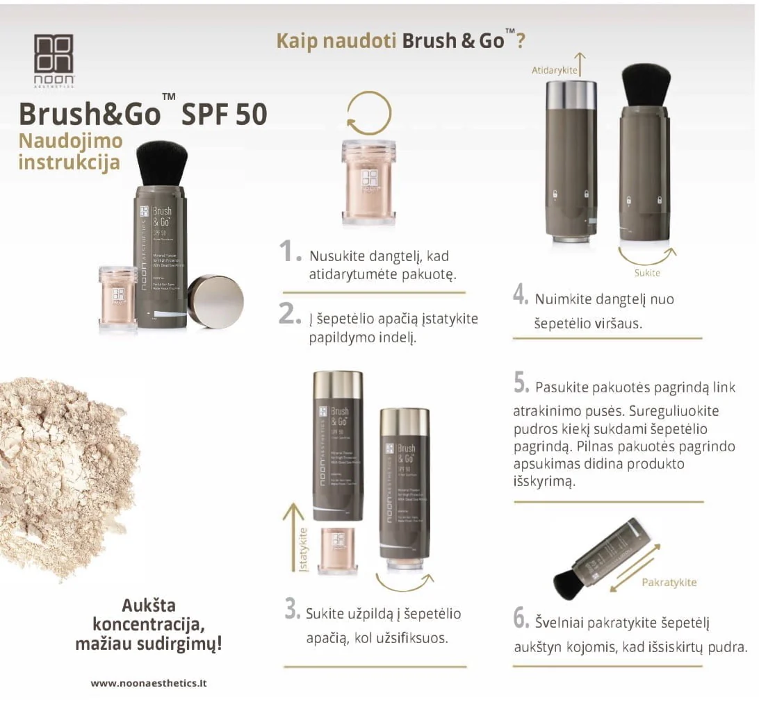 NOON Brush&Go™ SPF50 – All Skin Types, (TONE 1) 2x5ml