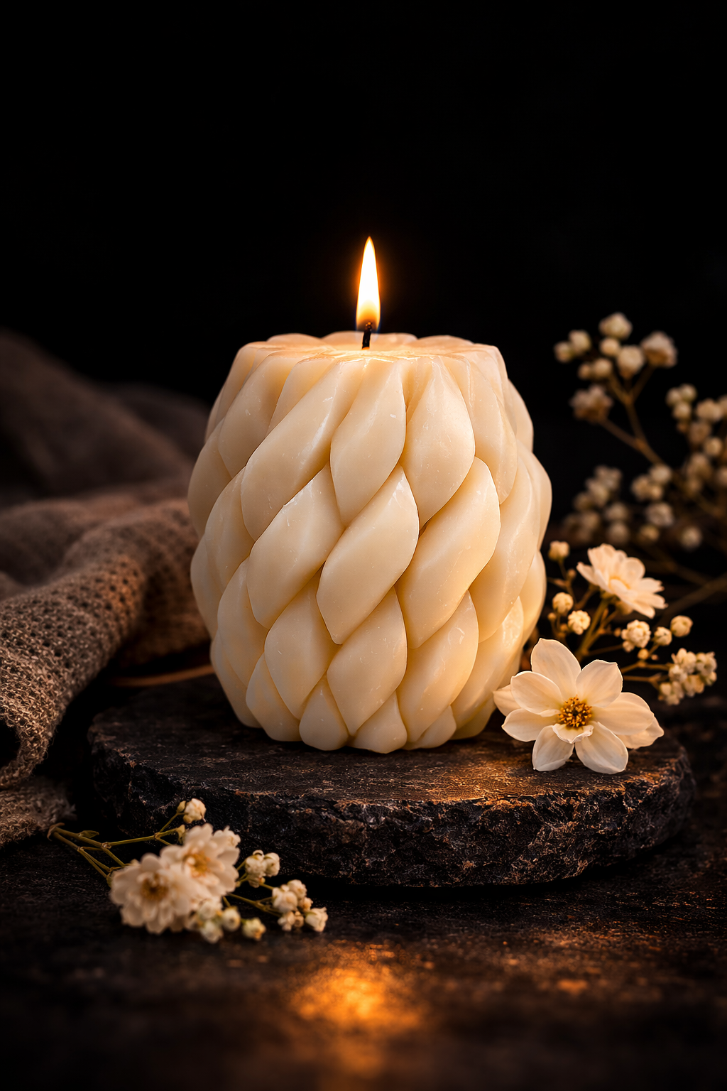 Braided Pillar Candle