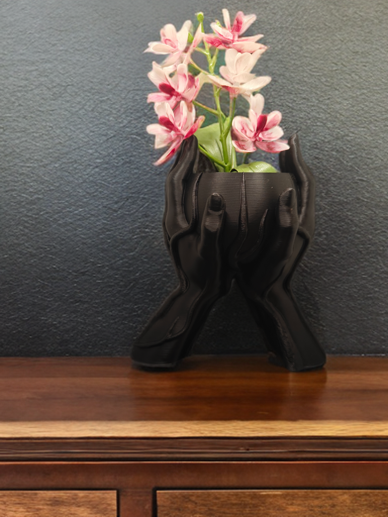 Hand-Shaped Flower Vase