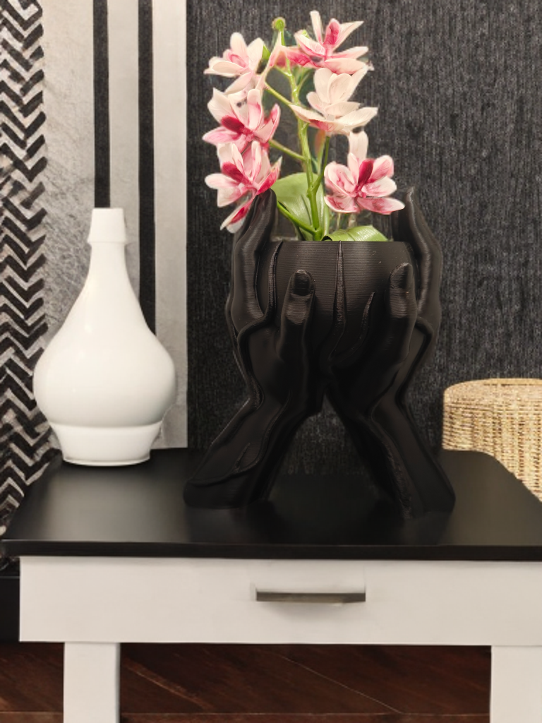 Hand-Shaped Flower Vase