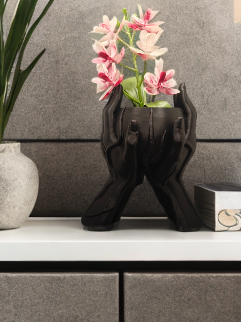 Hand-Shaped Flower Vase