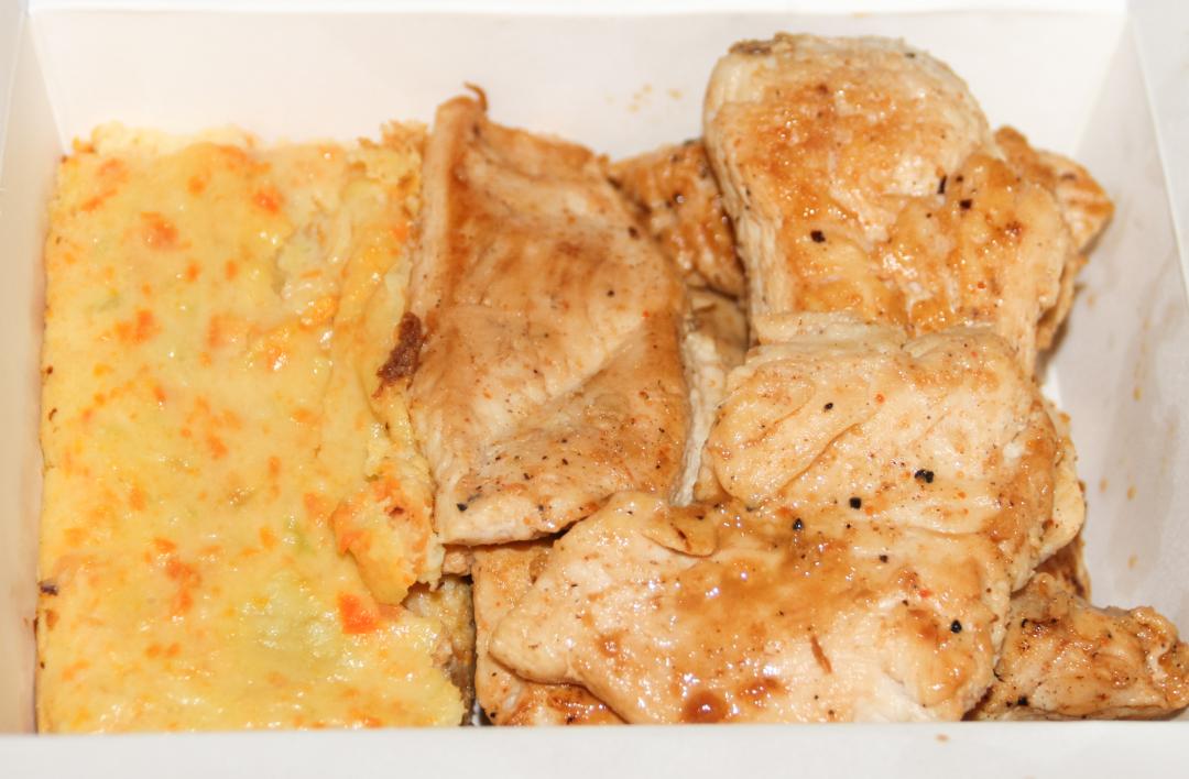 Filé de frango com suflê de Legumes