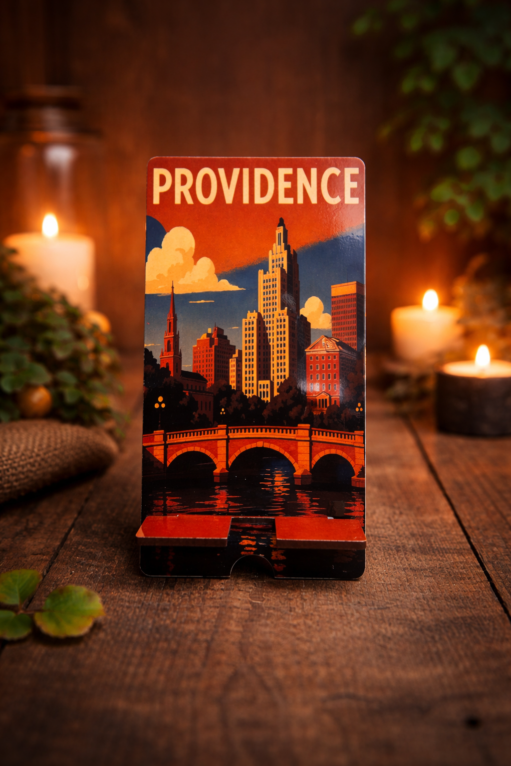 Providence City Art cell phone stand