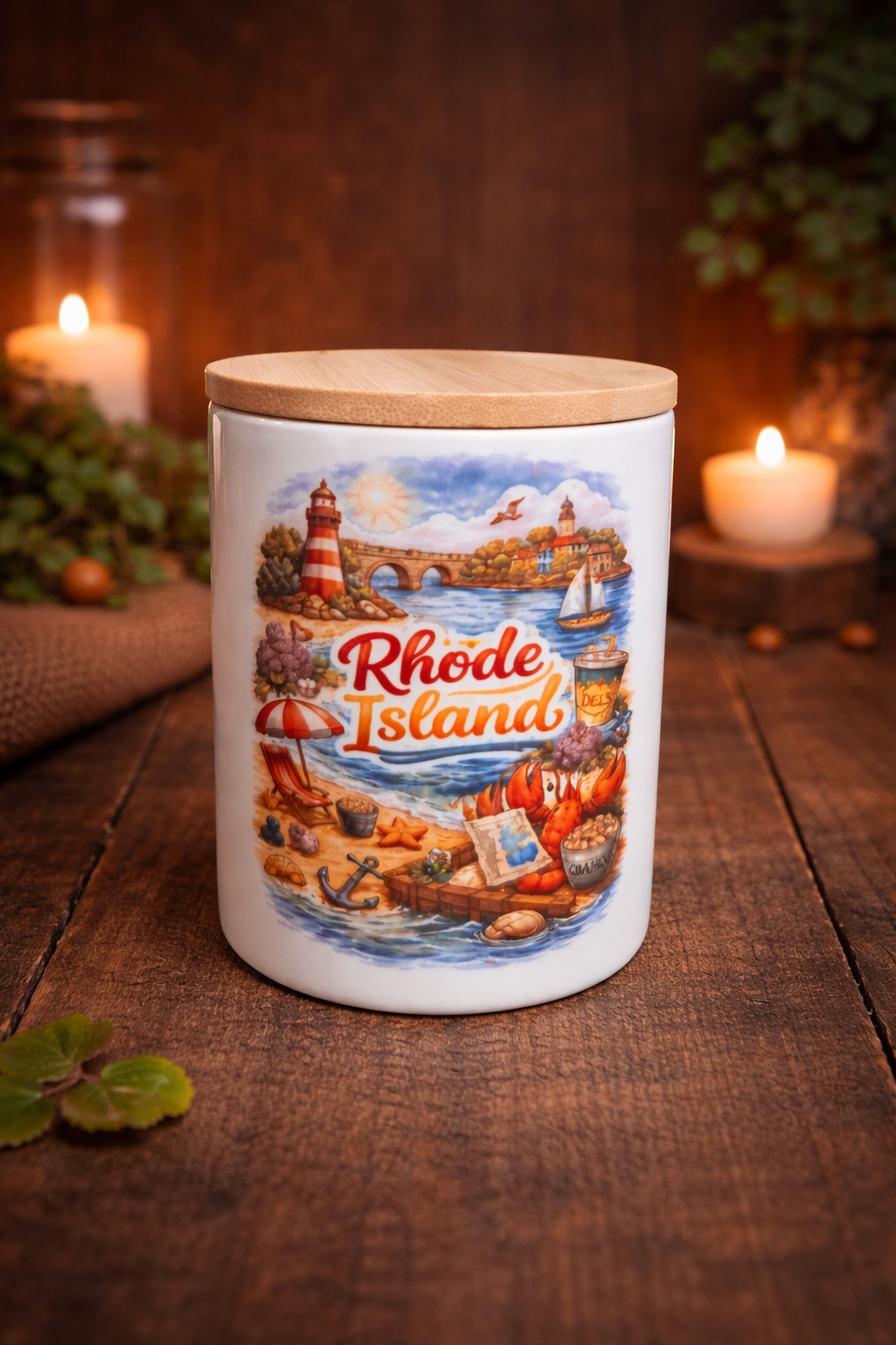 Rhode Island Ceramic Candle