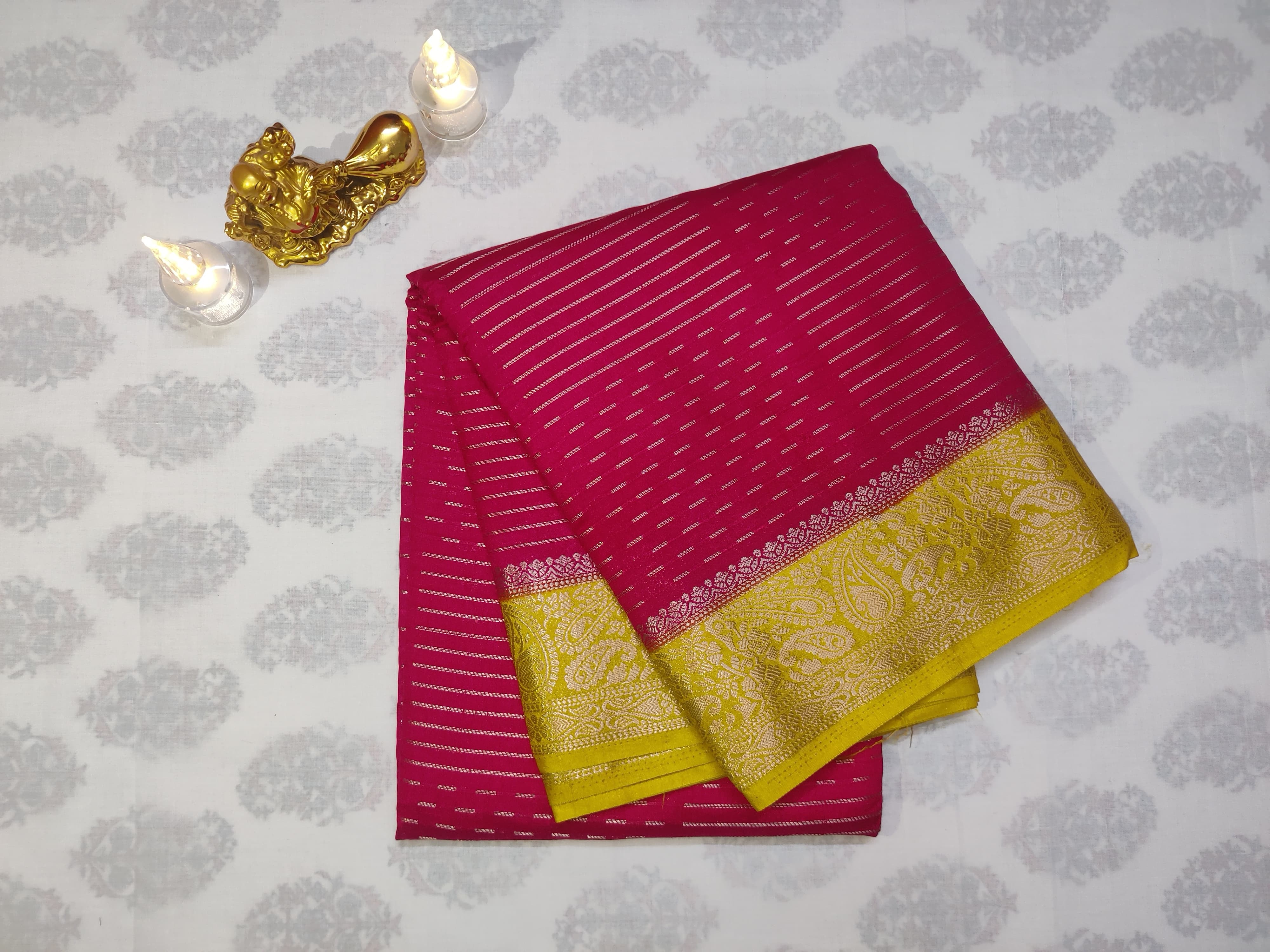 Red and Yellow Border Cadbury Saree