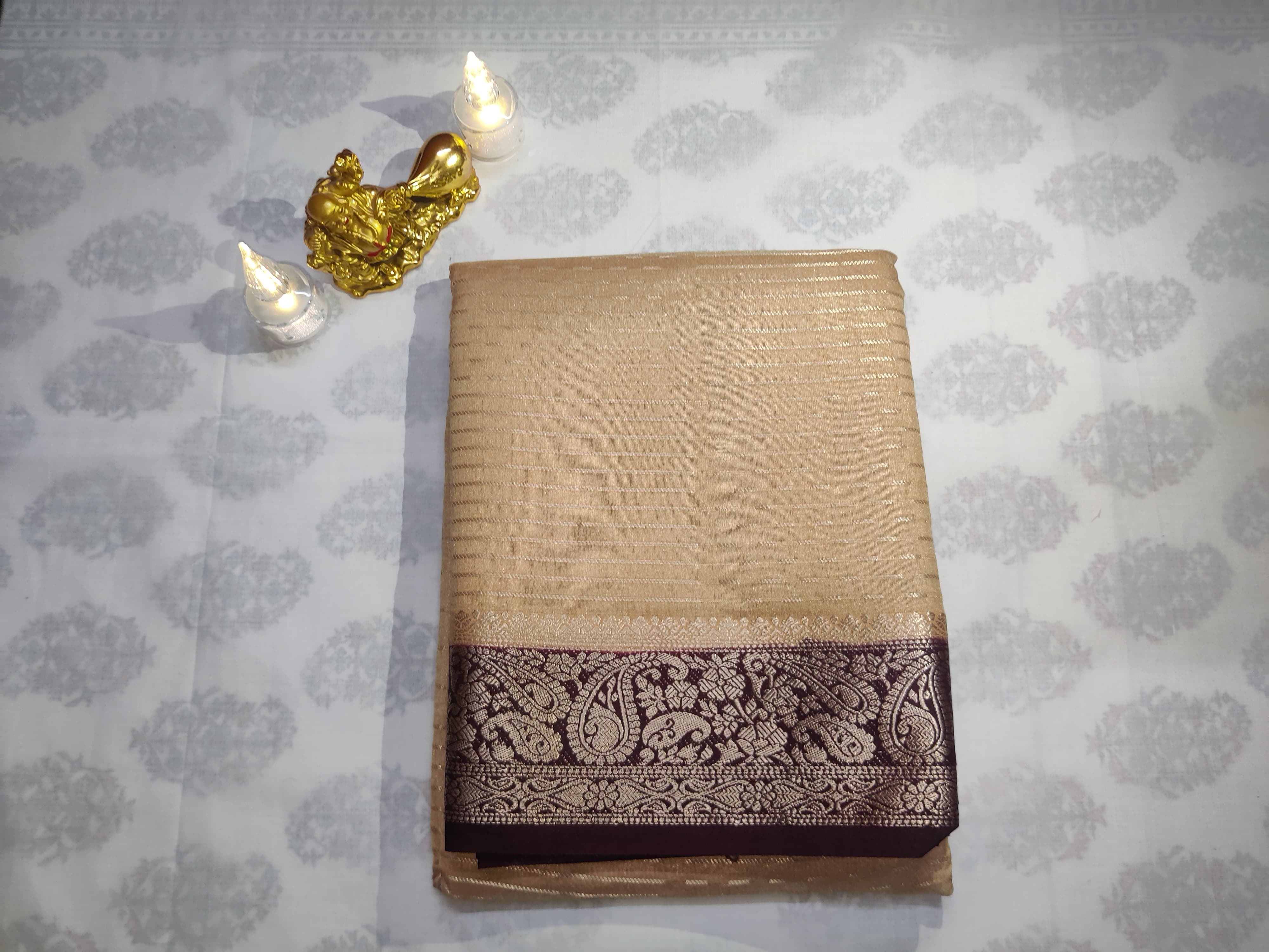 Elegant Beige Cadbury Saree