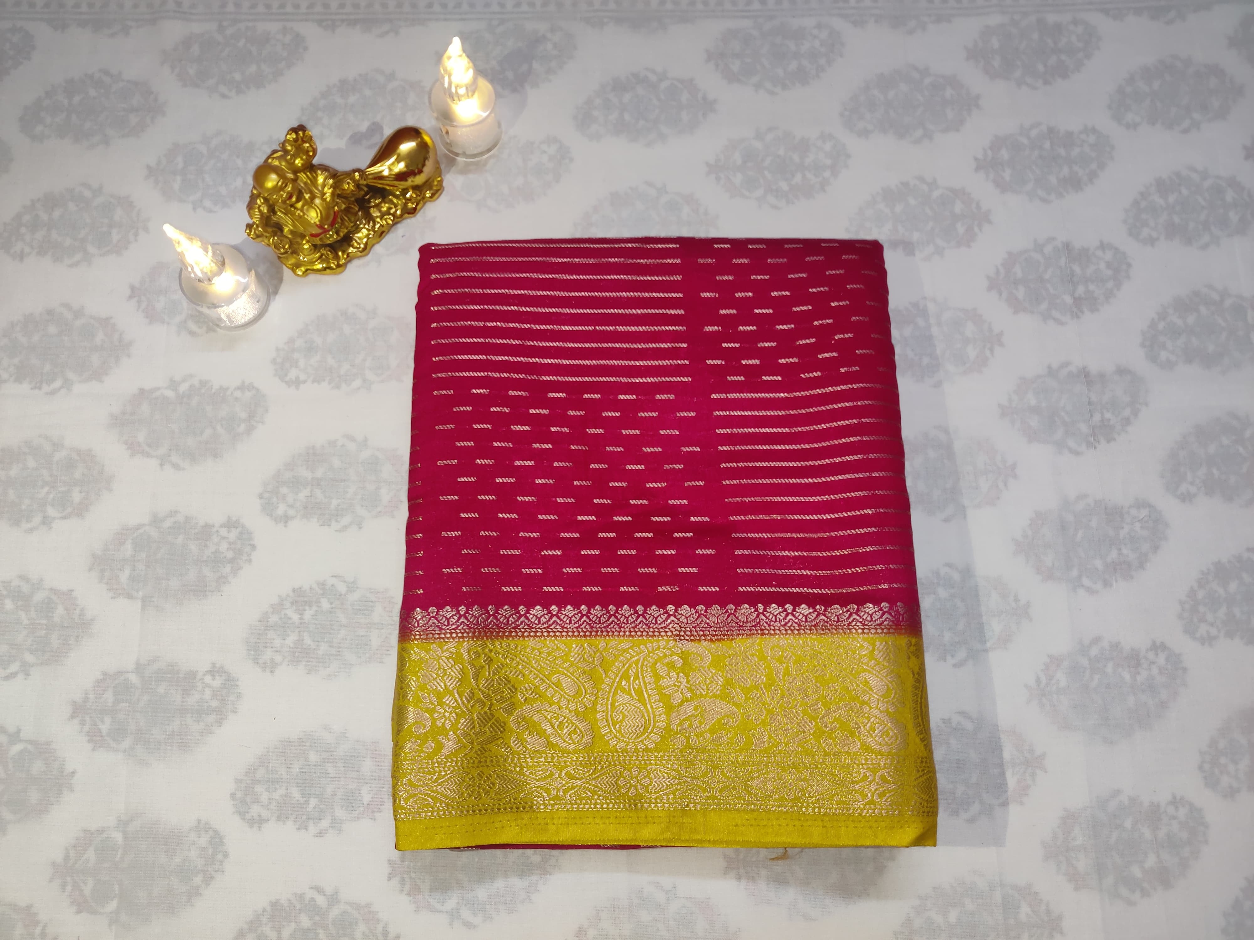 Red and Yellow Border Cadbury Saree