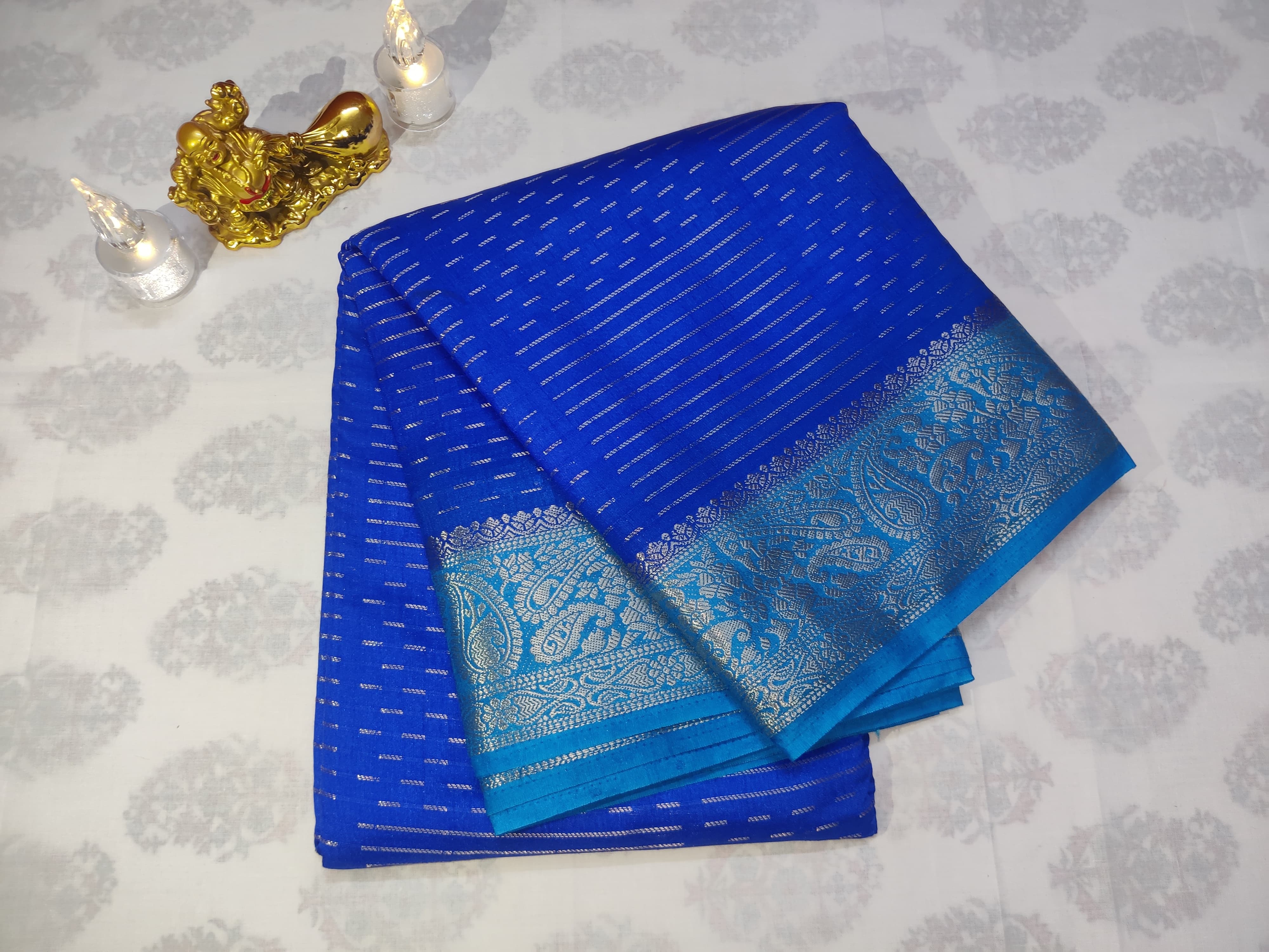 Royal Blue Cadbury Saree