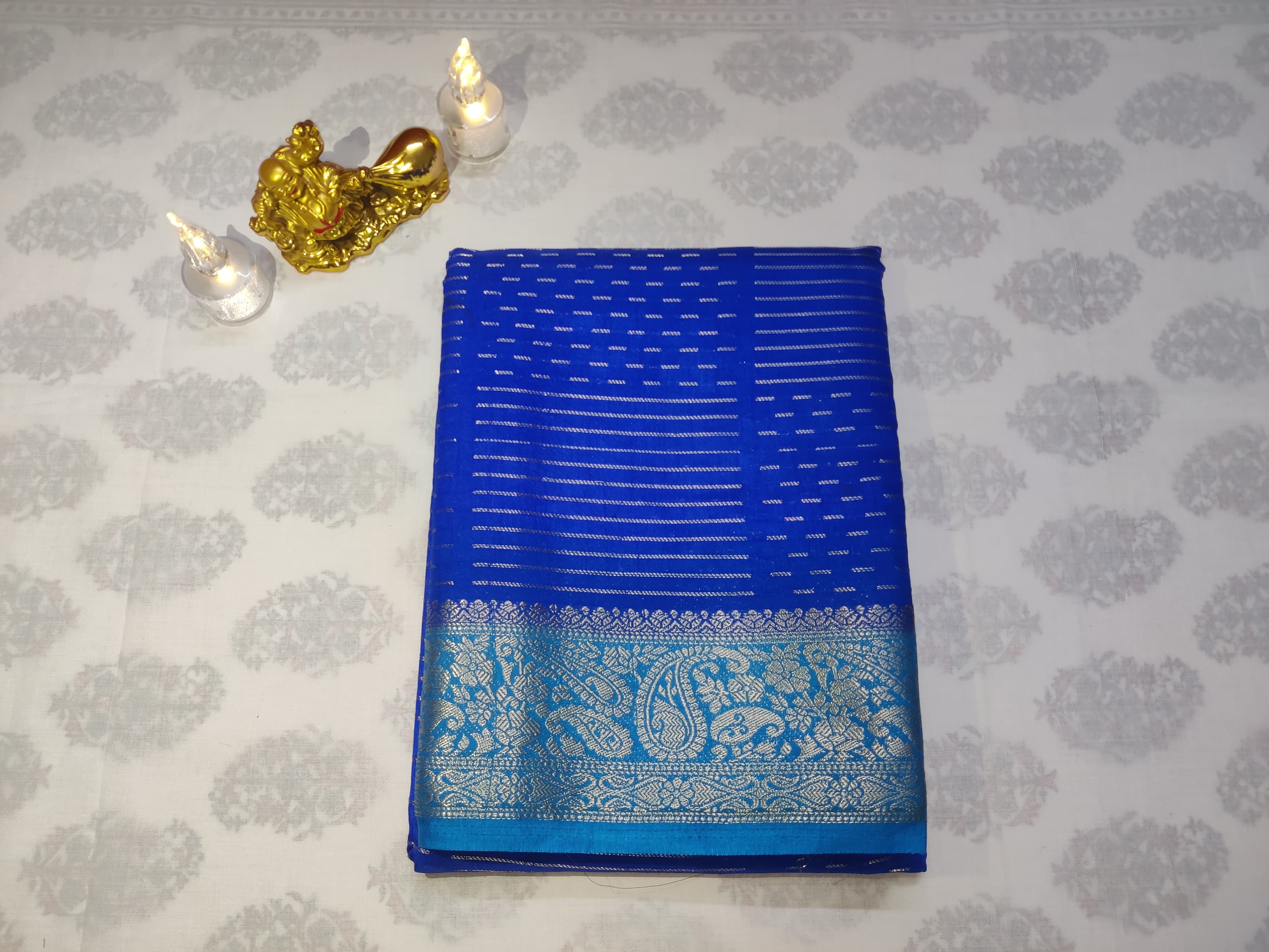 Royal Blue Cadbury Saree