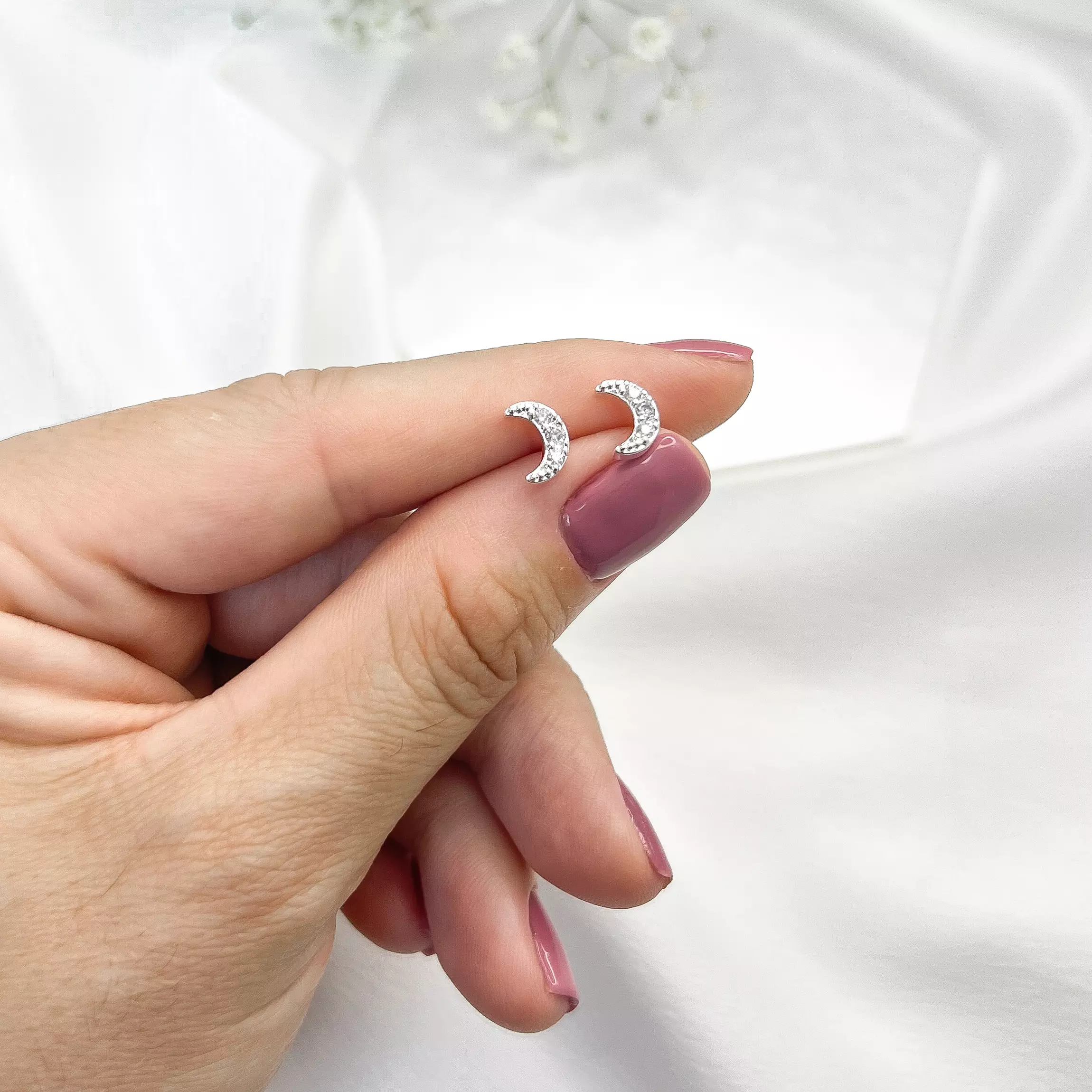 Brincos Lua Cravejado