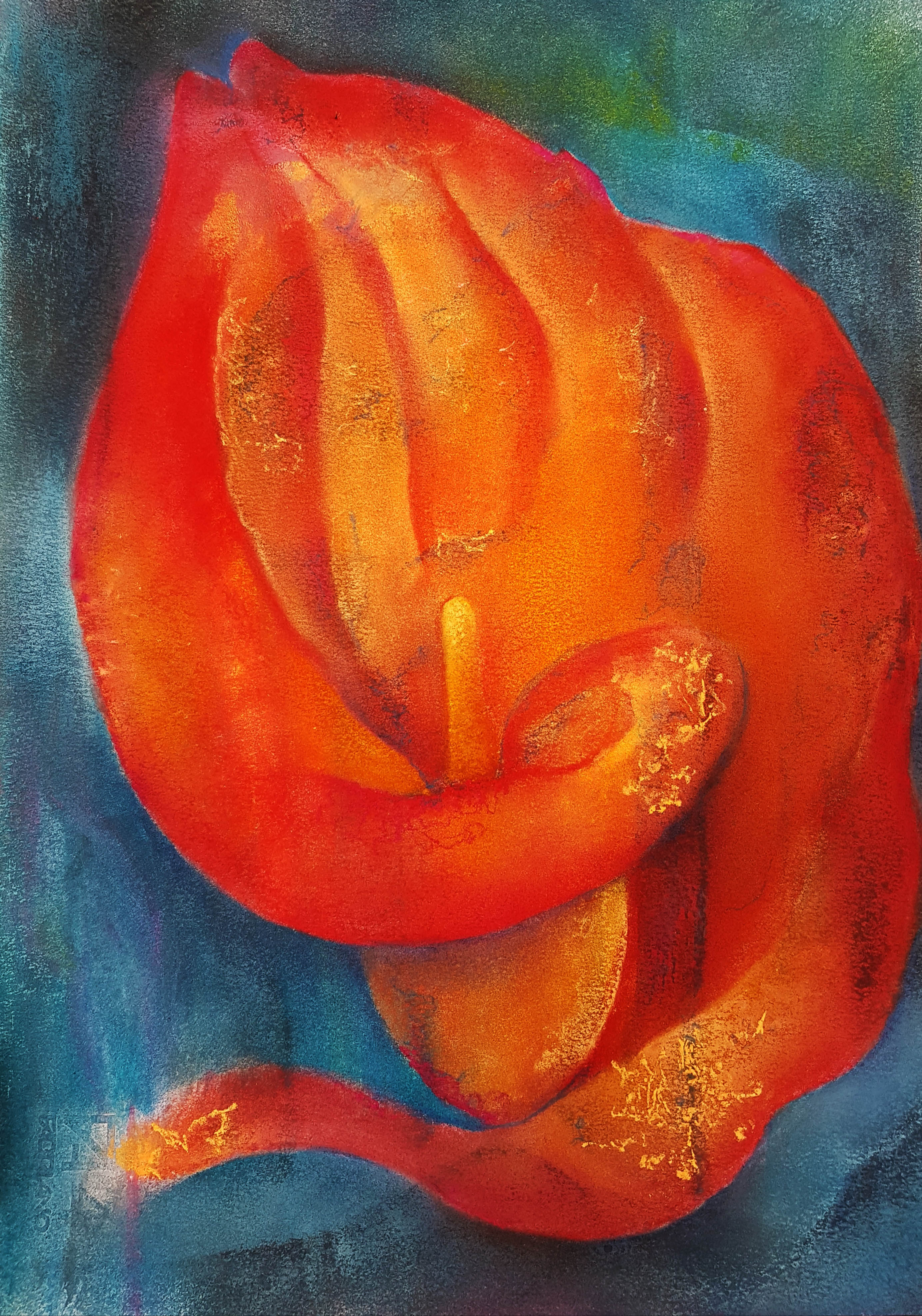 Un abrazo naranja. 24cm x 33cm