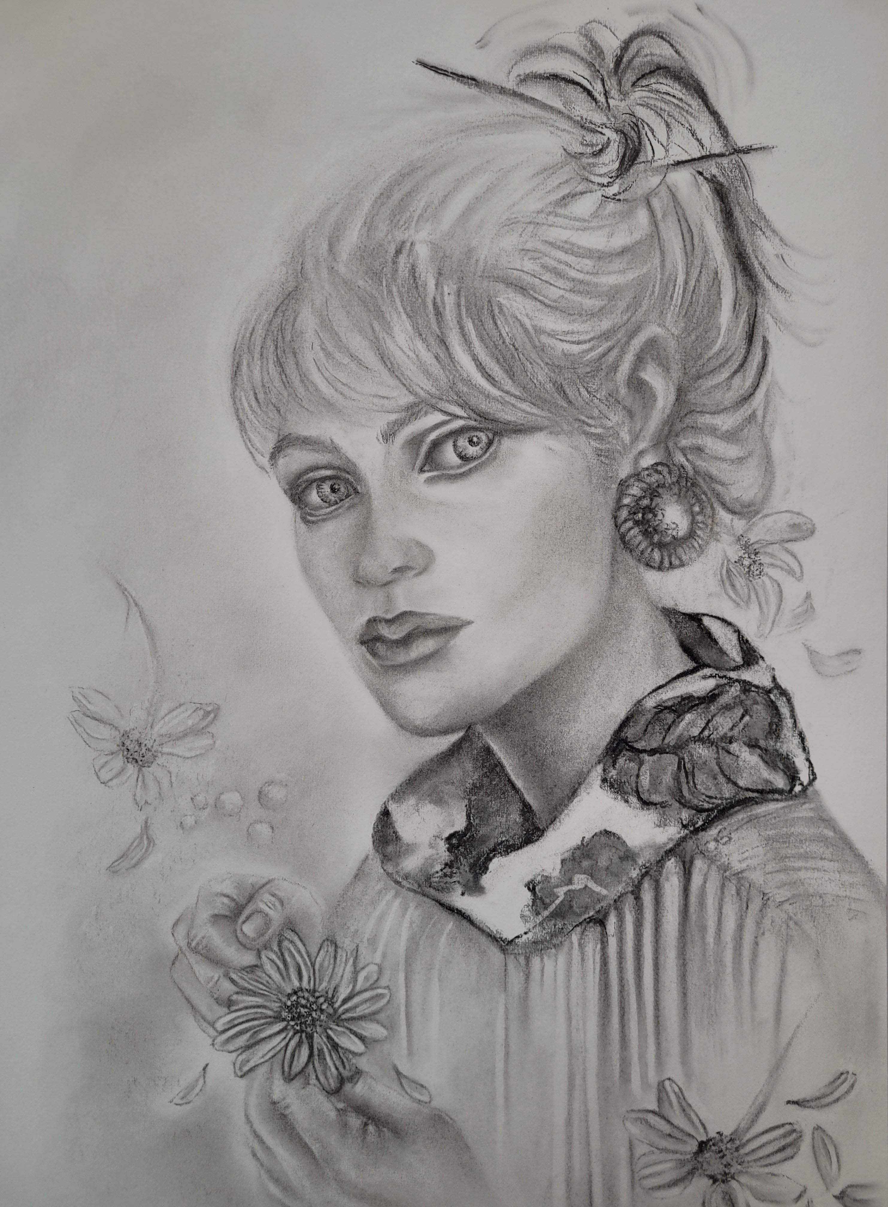 Me quiere, no me quiere..deshojando la margarita | 30cm x 42cm | Serie Alma