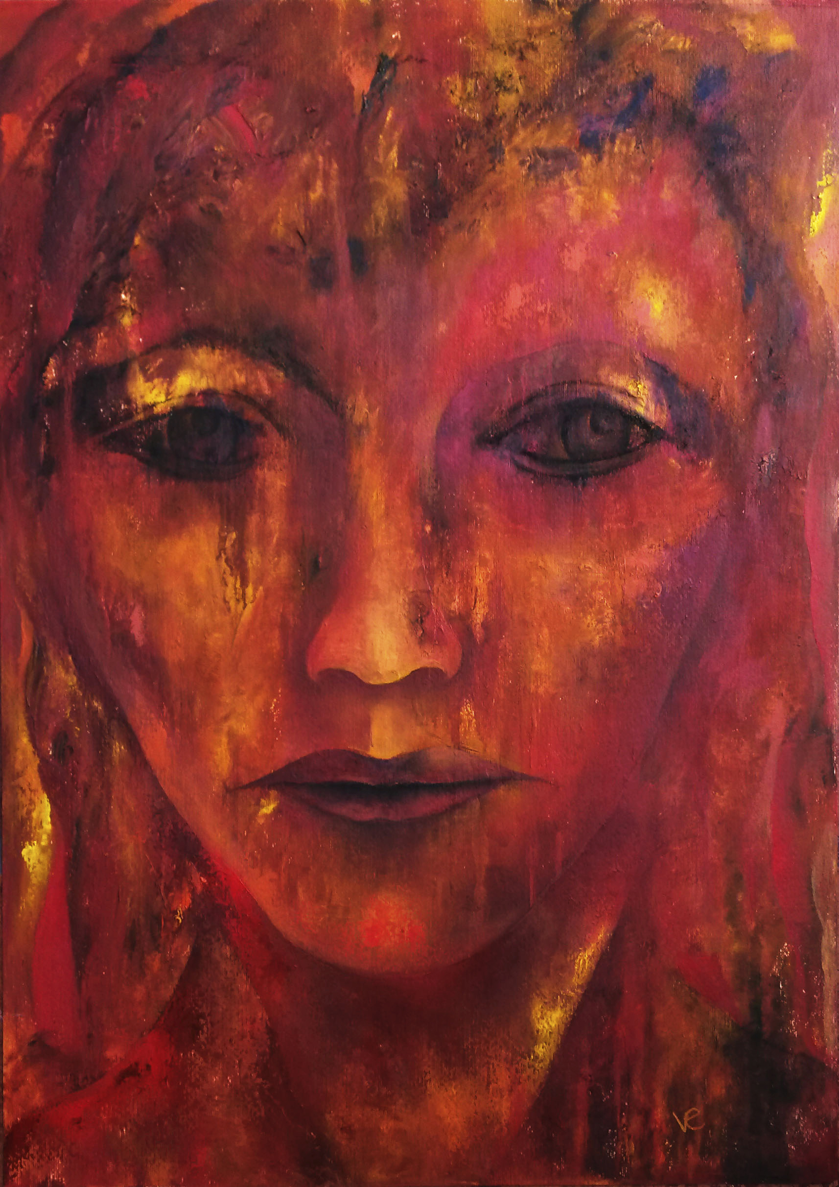 Te siento, aquí estoy | 50cm x 65cm | Mixta sobre papel entelado