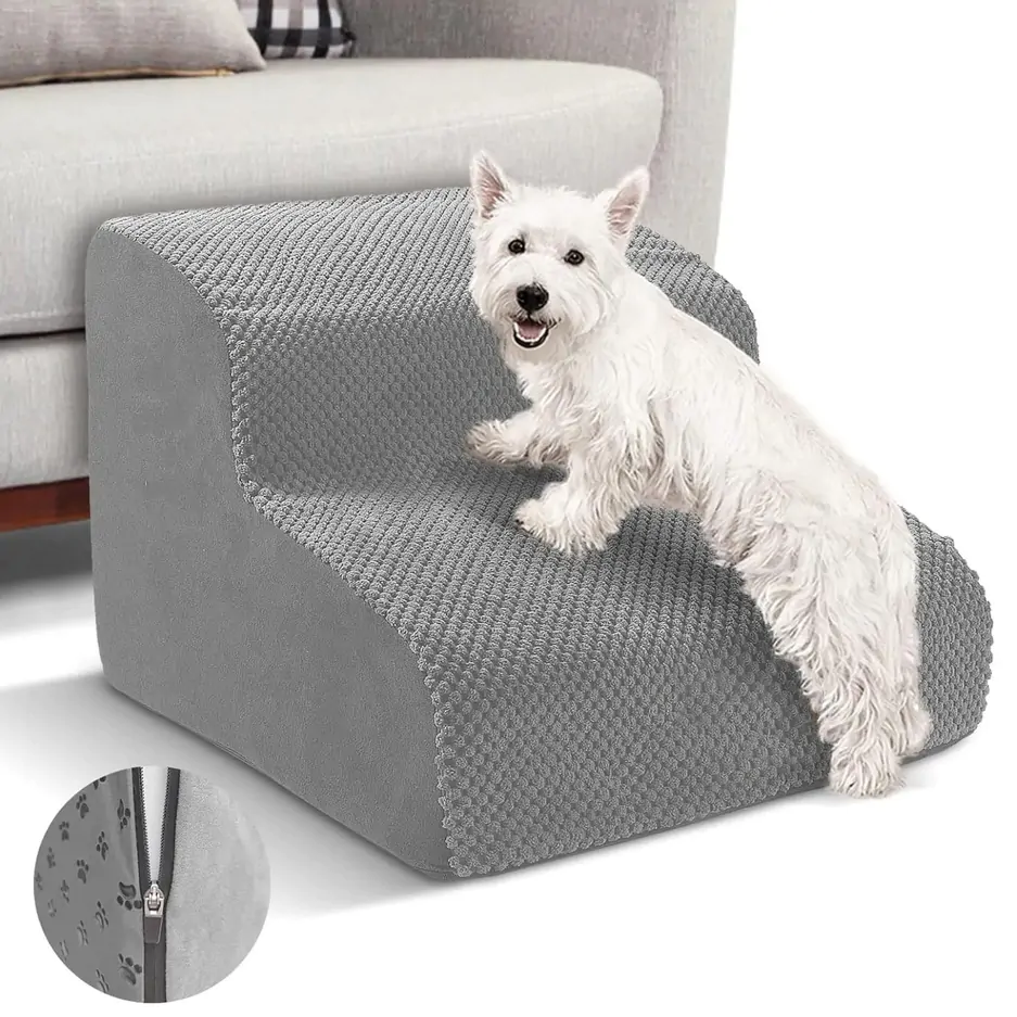 NUXIE® PREMIUM šunų laiptai, 2 pakopų rampa, platforma, guolis, 50 cm