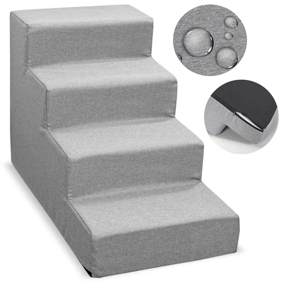 NUXIE® PREMIUM šunų laiptai, 4 pakopų rampa, platforma, guolis, 54 cm