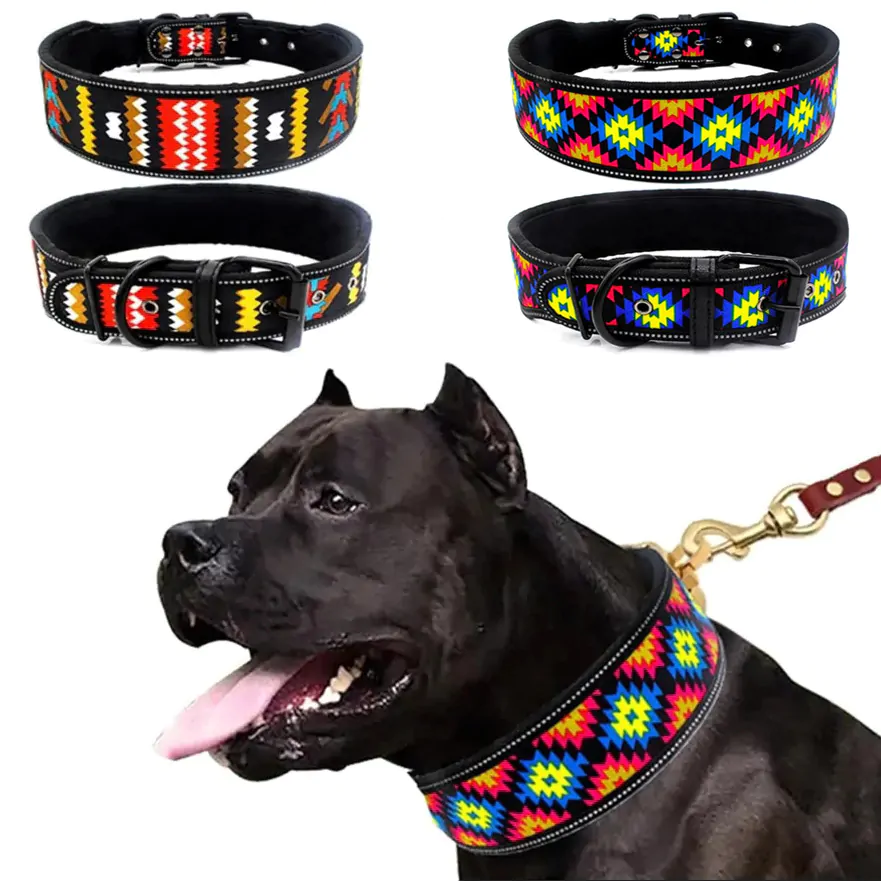 NUXIE® reguliuojamas šviesą atspindintis antkaklis dideliems ir vidutinio dydžio šunims, L dydžio