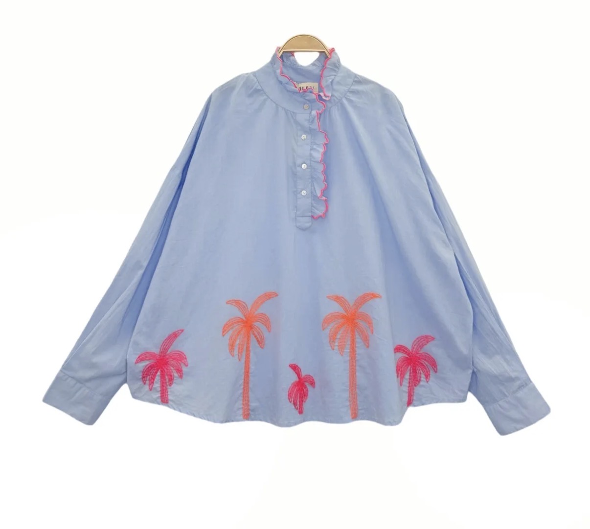 Chemise brodée palmiers 