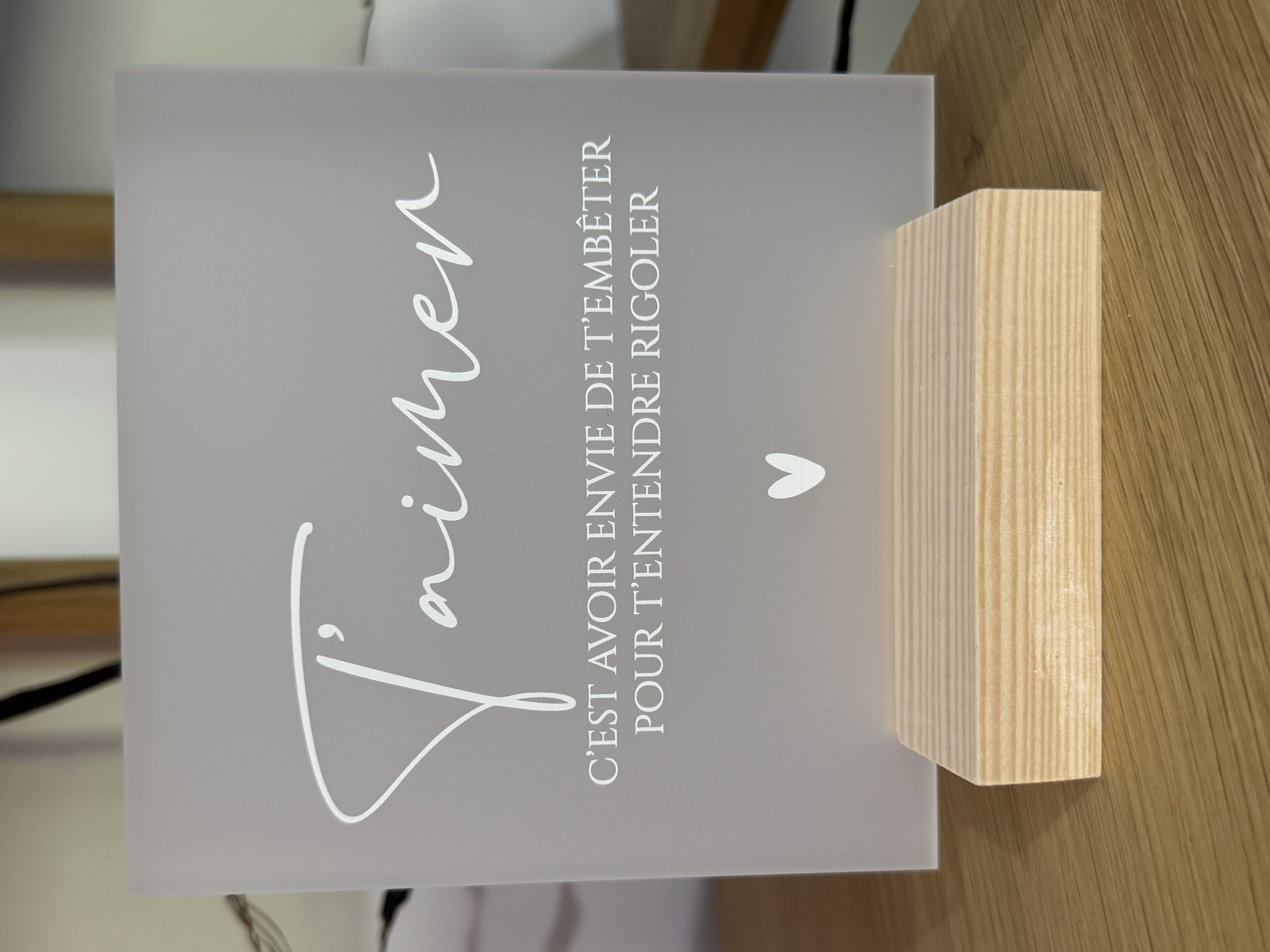 Plaque décorative 'Je t'aime'