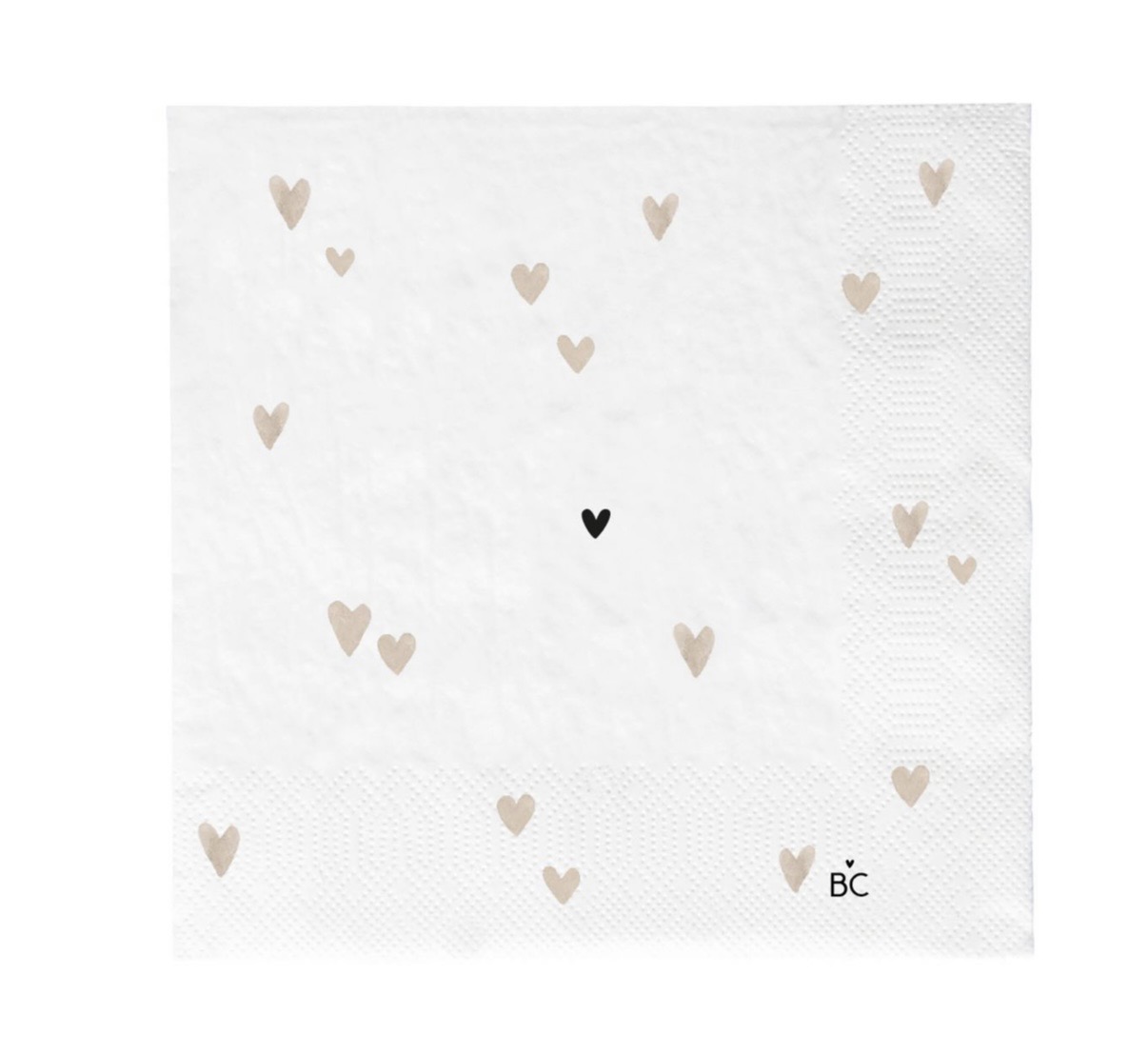 Serviette en papier cœurs