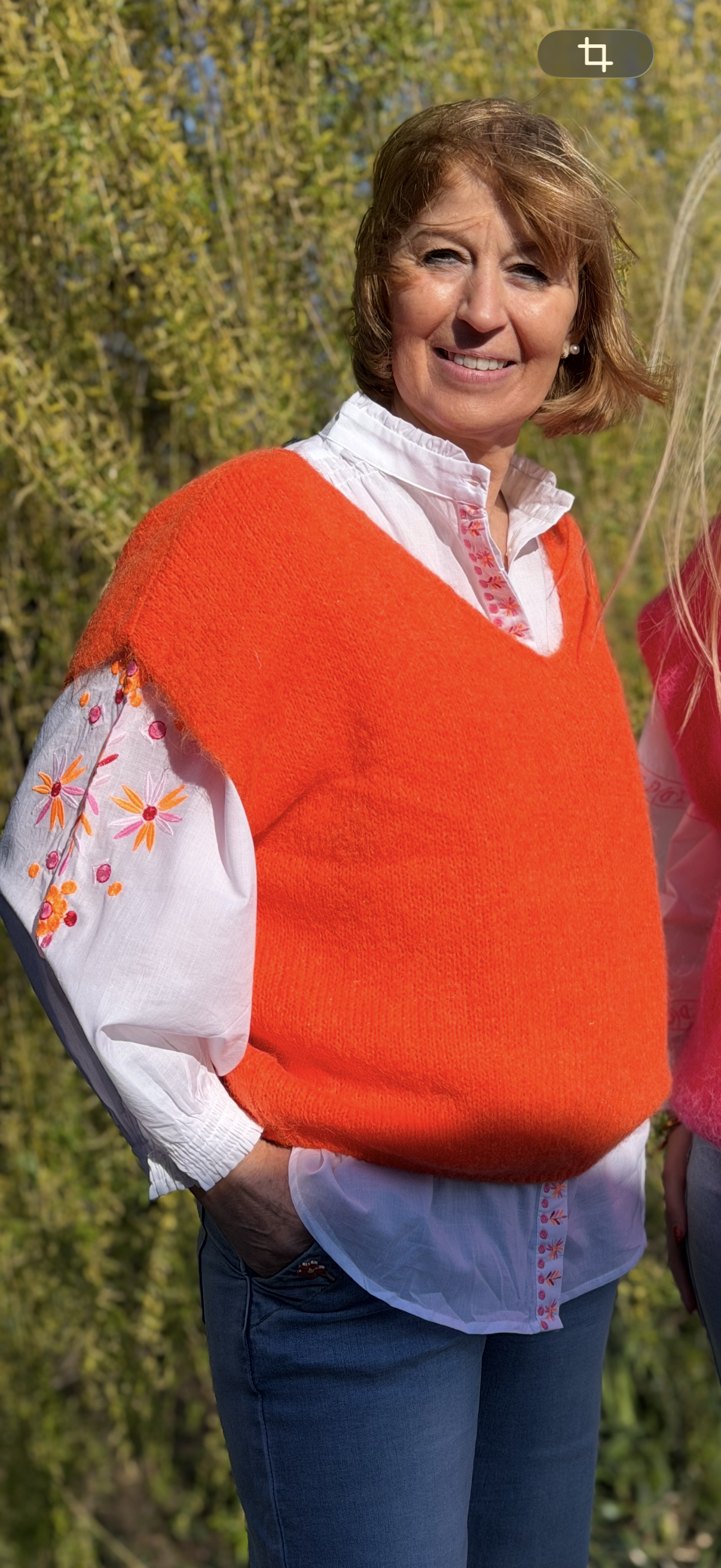 Pull sans manches orange