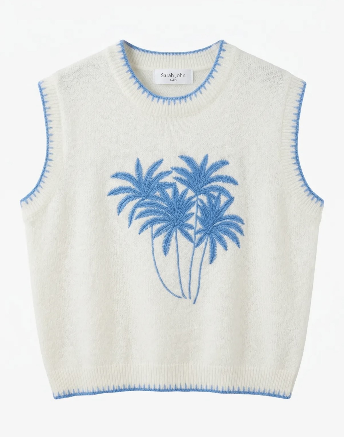 Pull sans manches palmiers