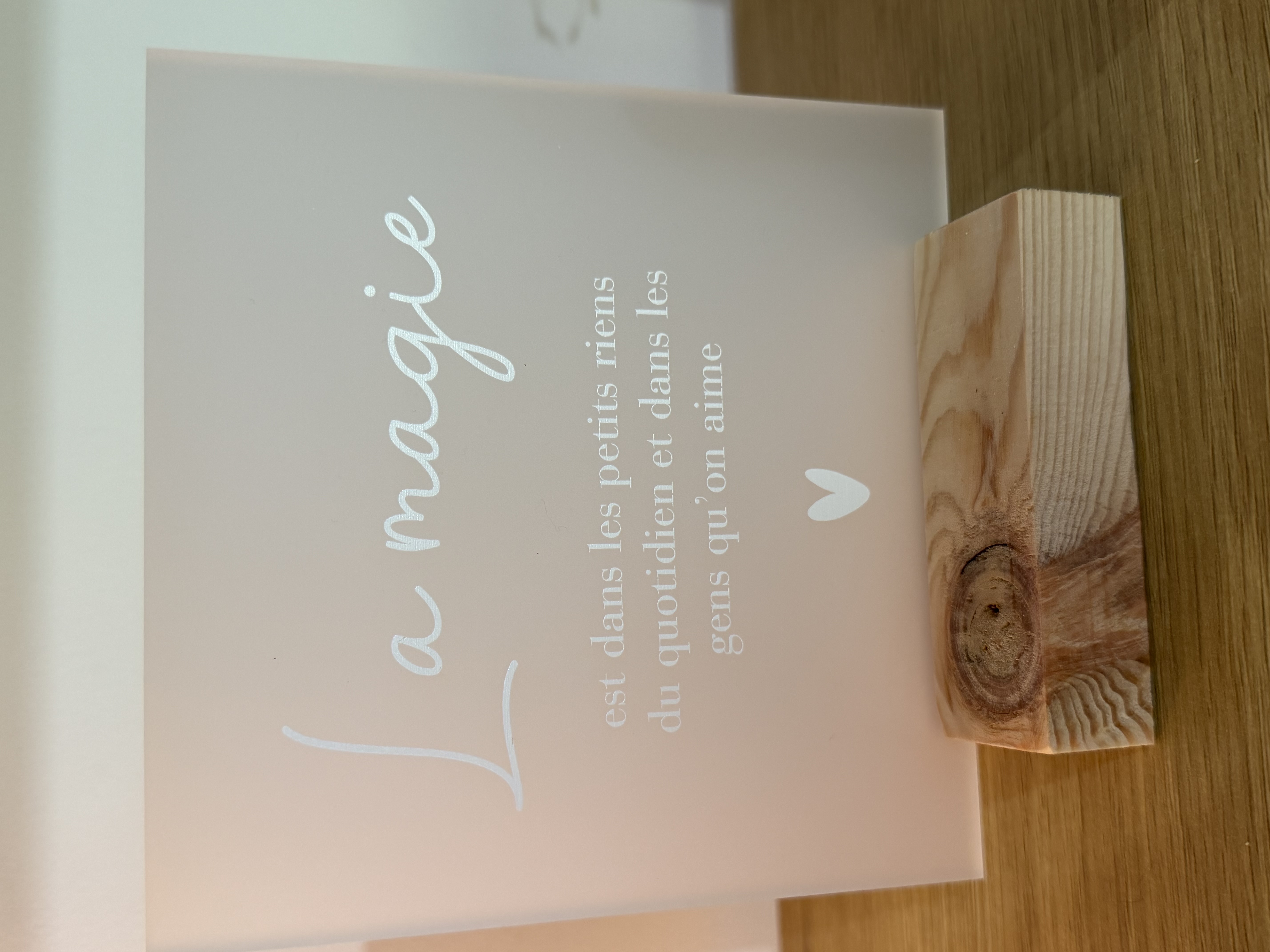 Carte déco avec support bois