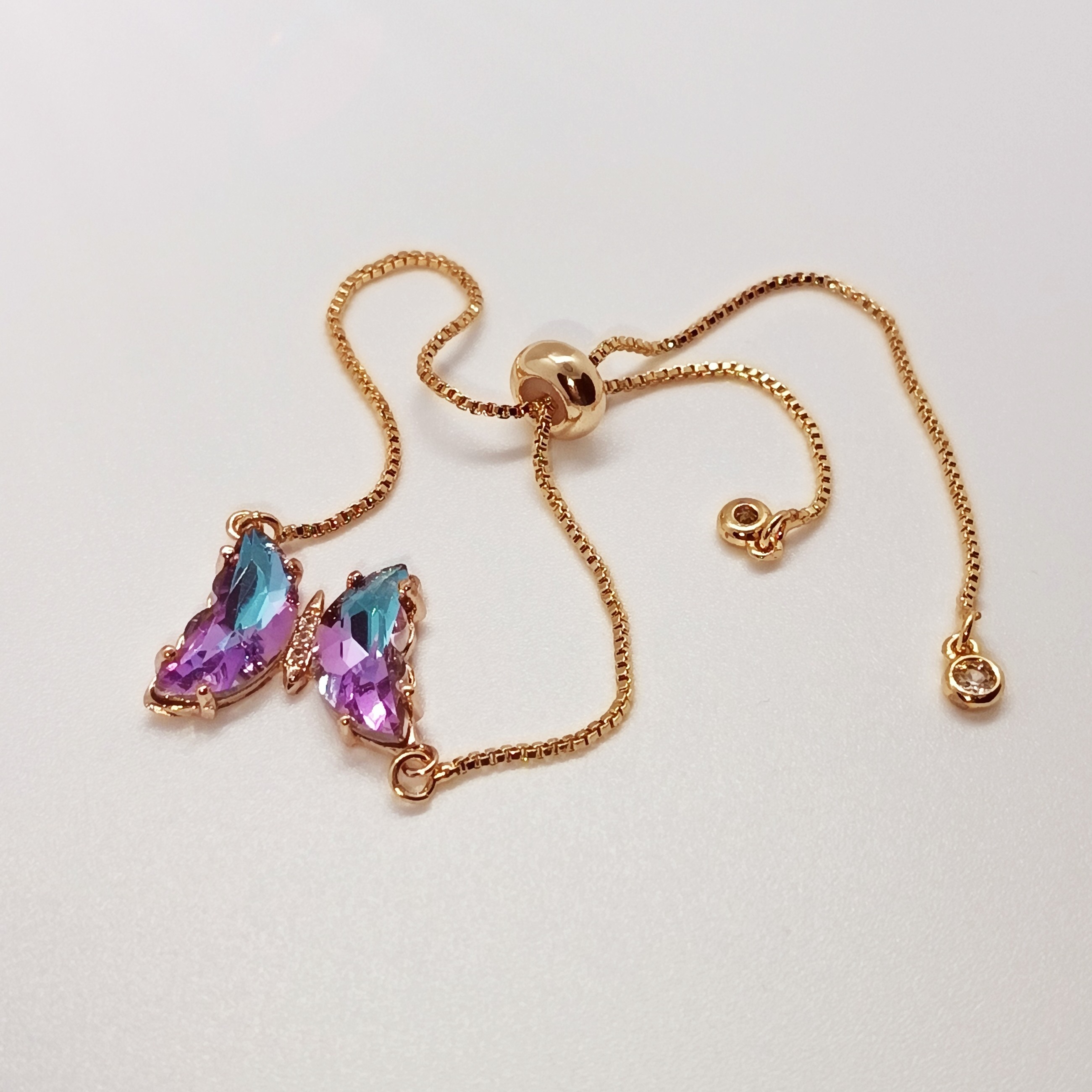 Purple Butterfly Charm Bracelet