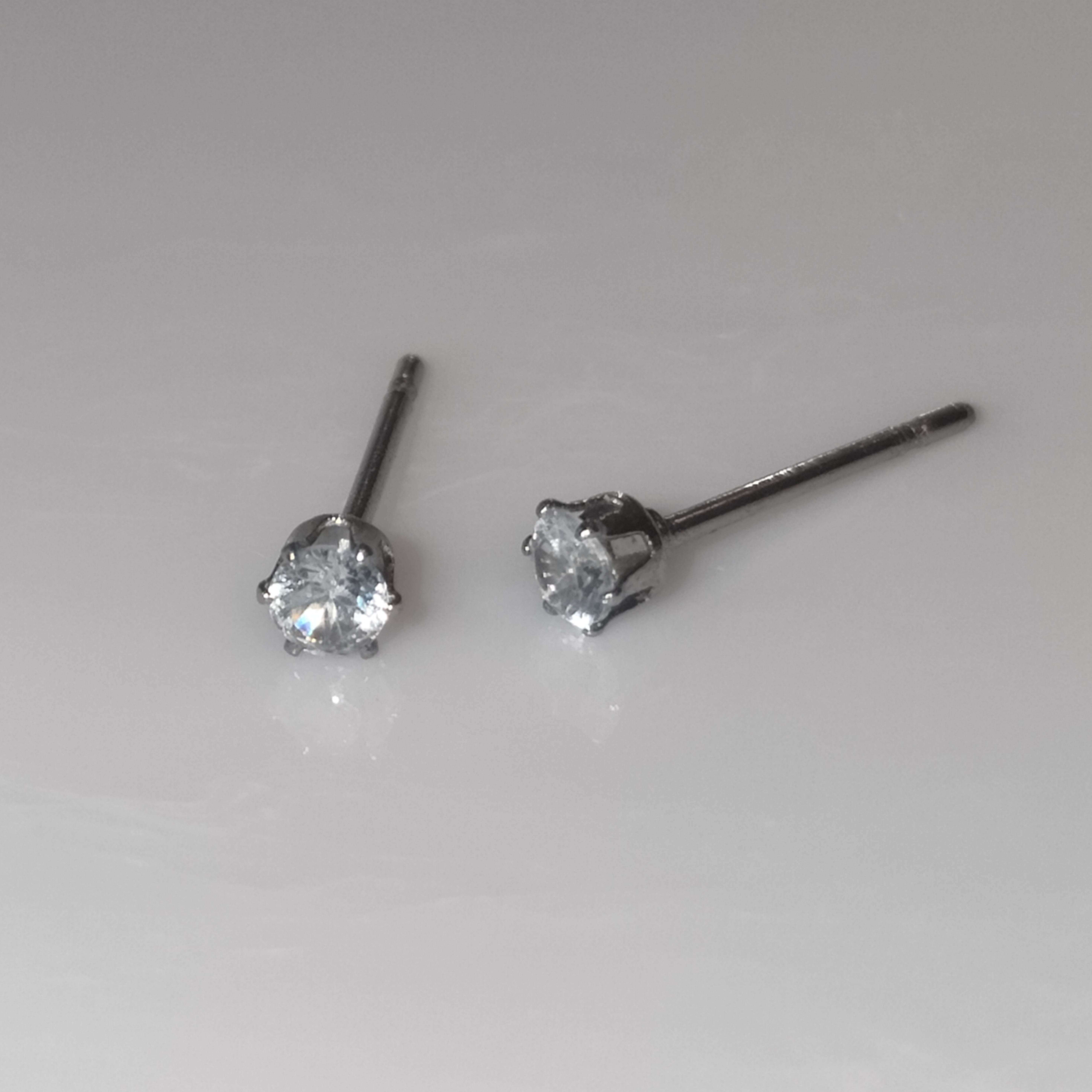 3mm Cubic Zirconia Stud Earrings
