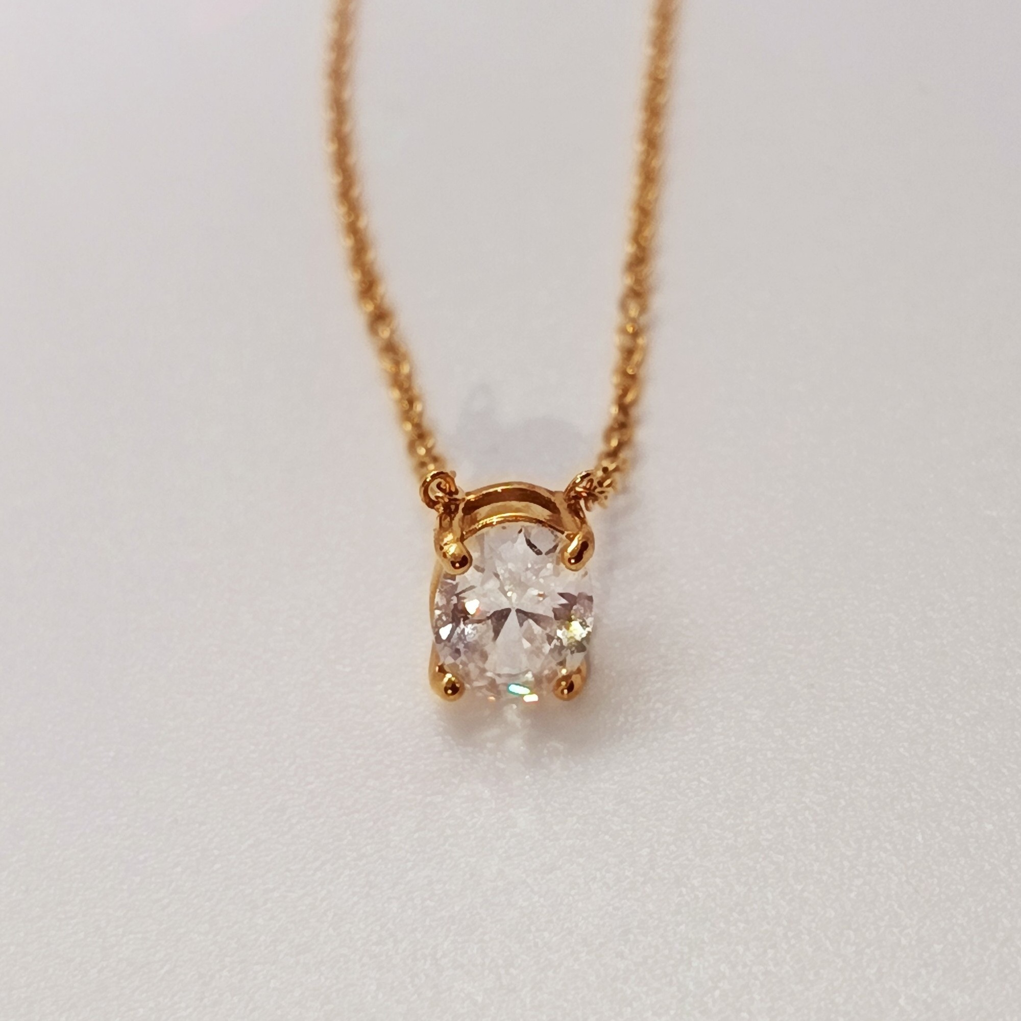 Sparkling Oval Cubic Zirconia Necklace