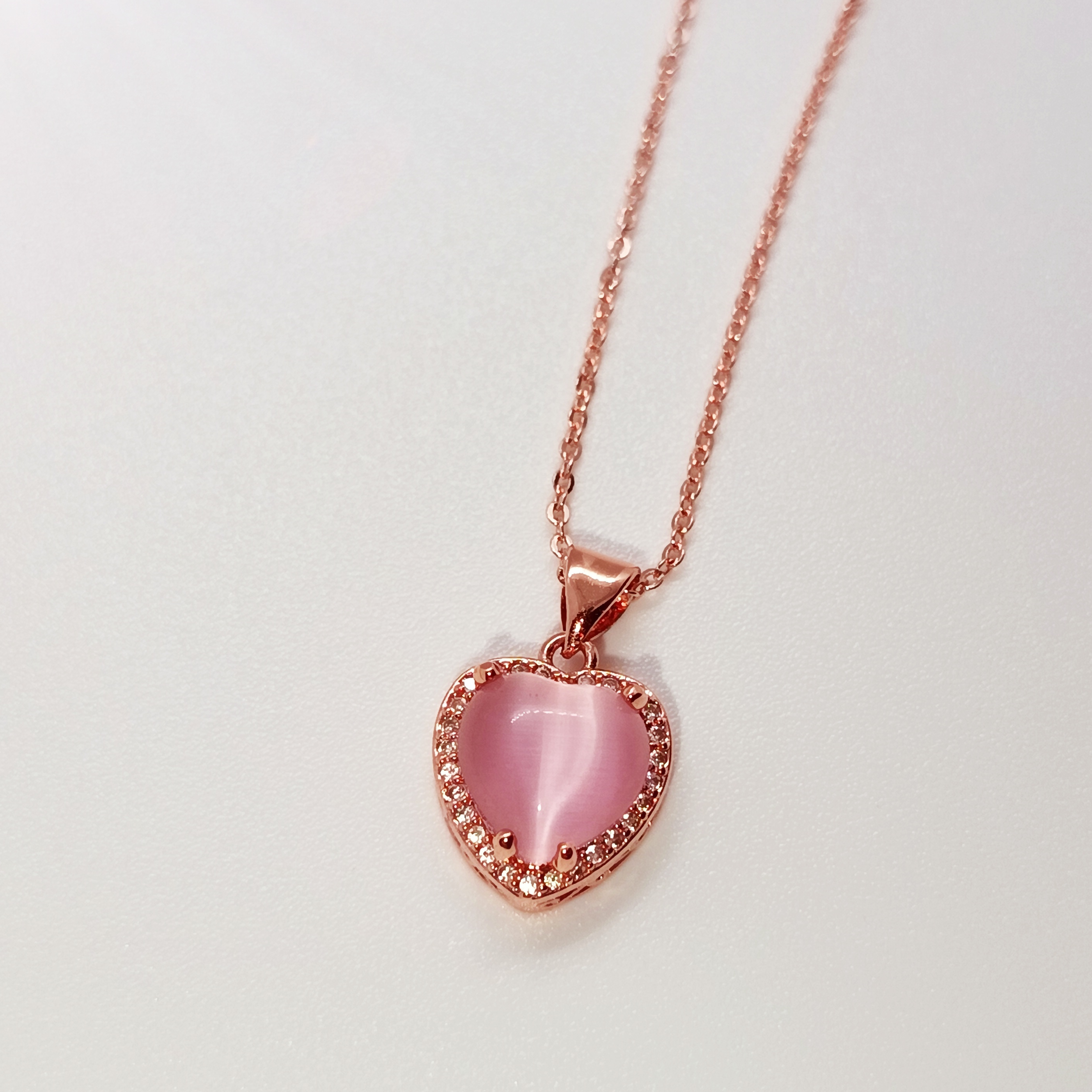 Rose Quartz Heart Necklace