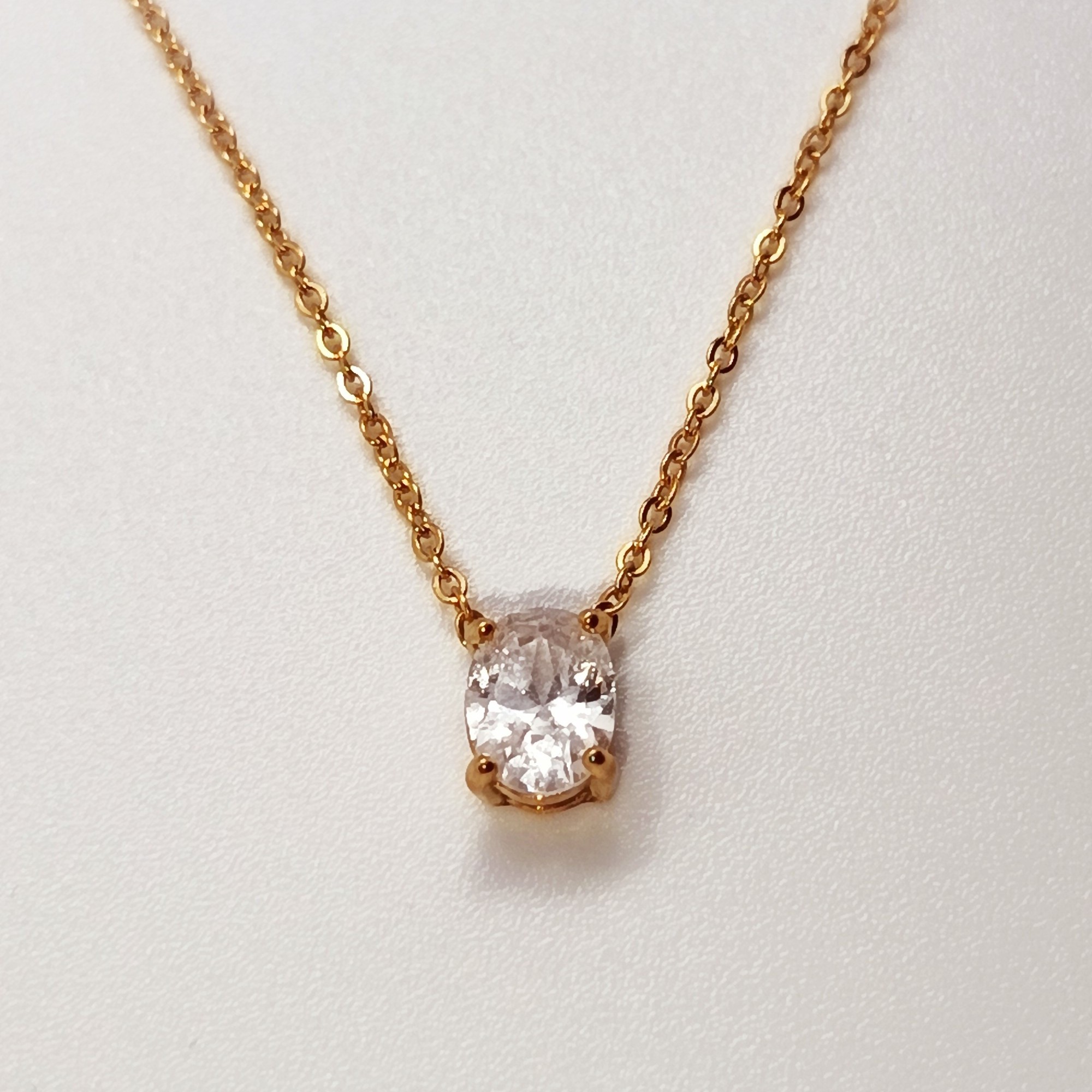 Sparkling Oval Cubic Zirconia Necklace