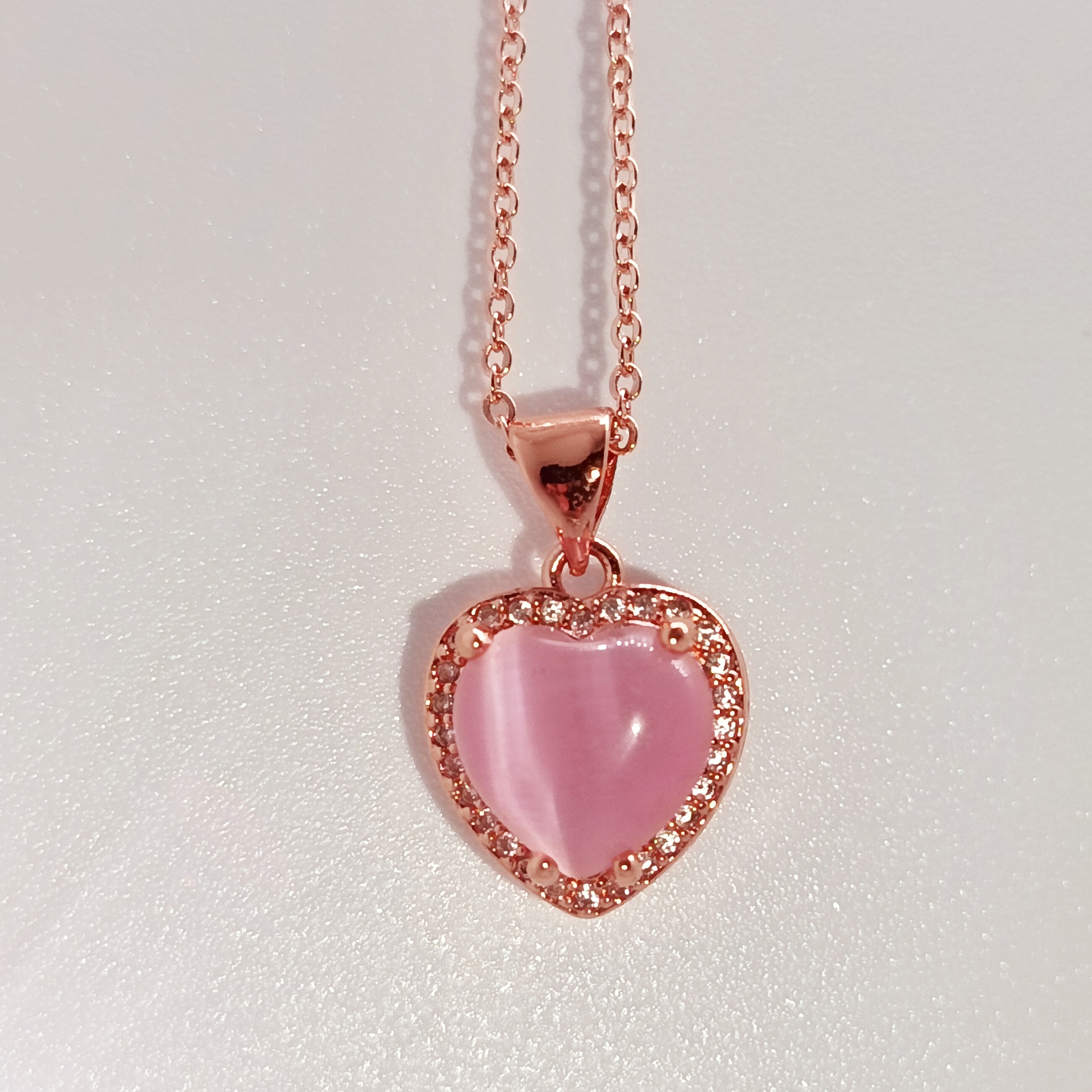 Rose Quartz Heart Necklace
