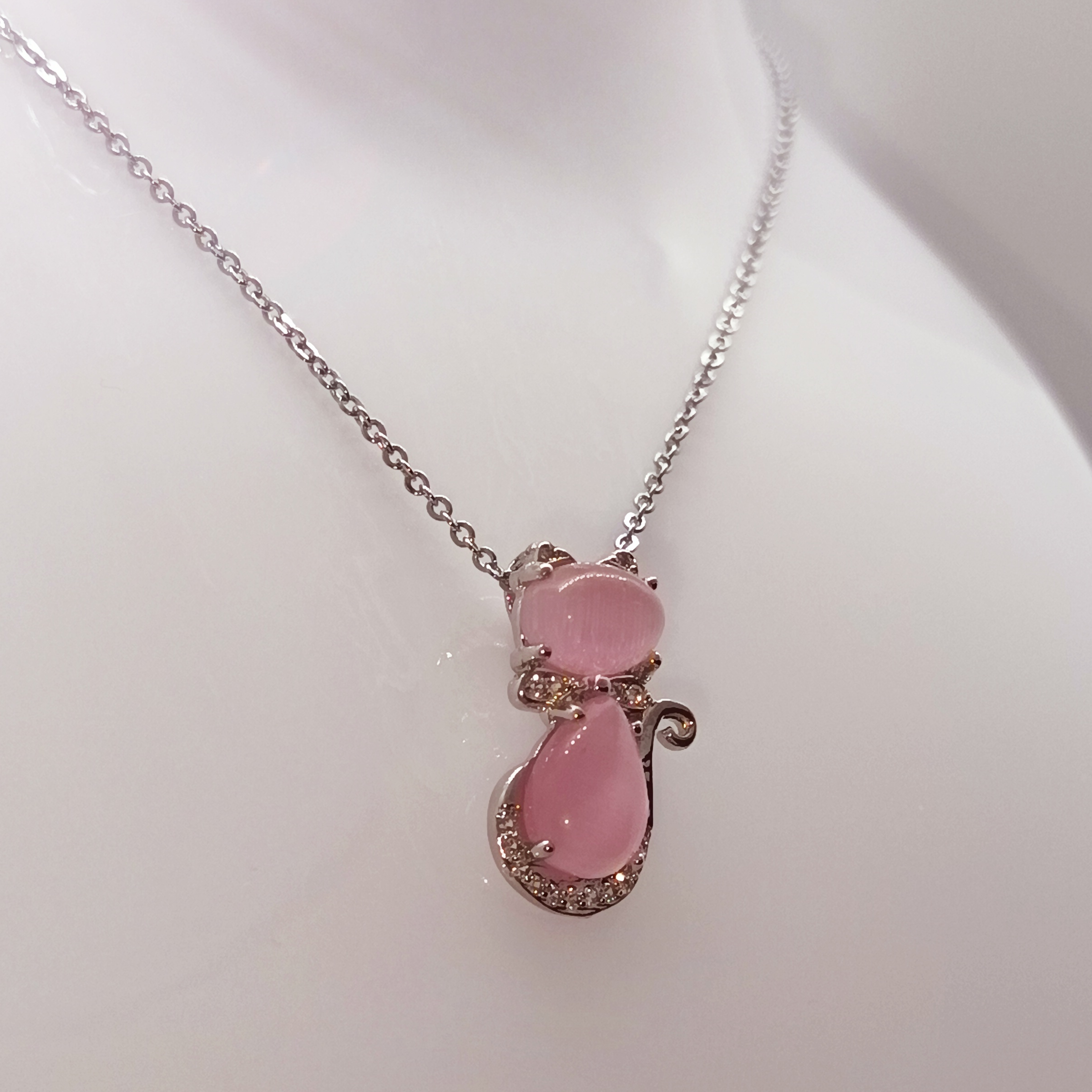 Pink Cat Necklace
