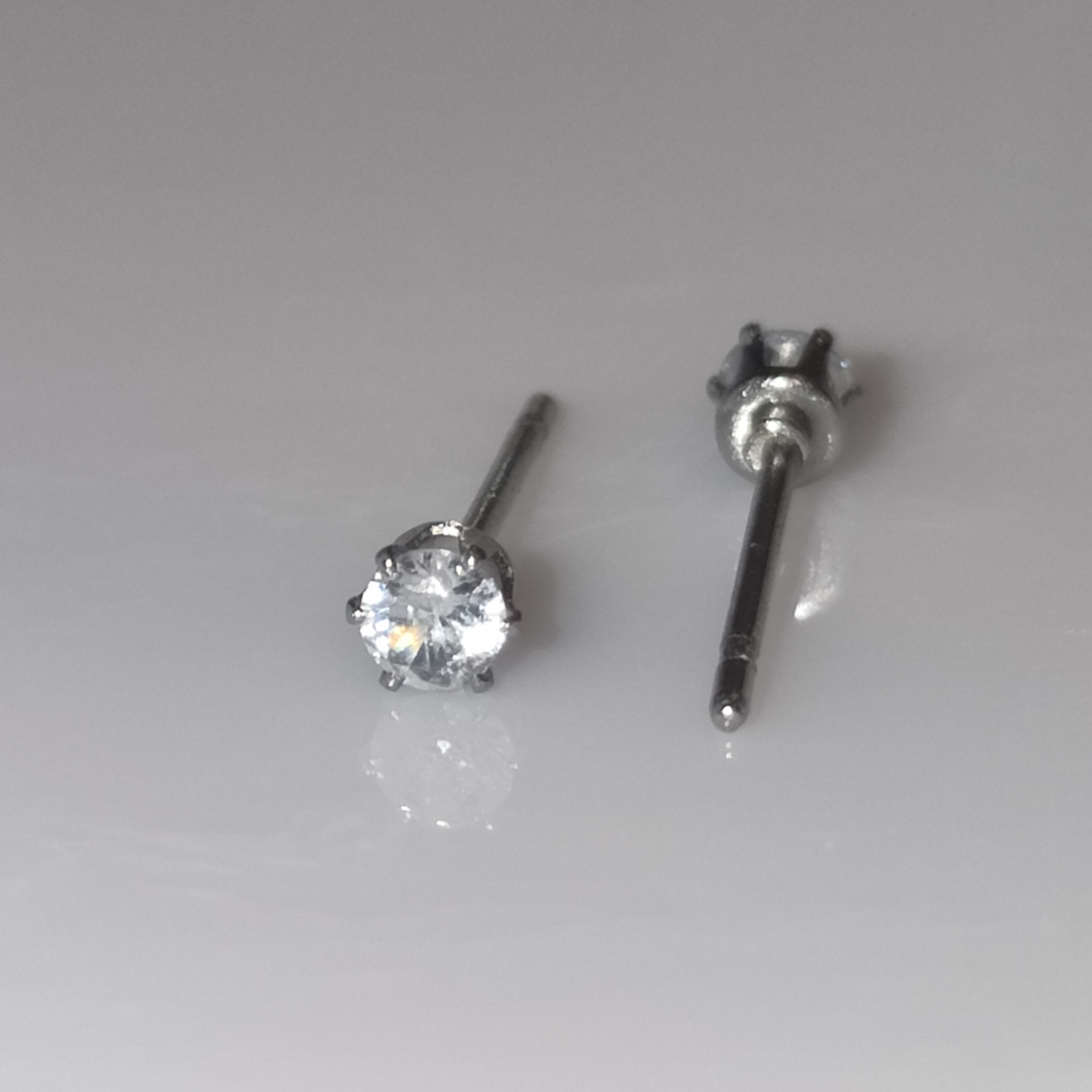 3mm Cubic Zirconia Stud Earrings