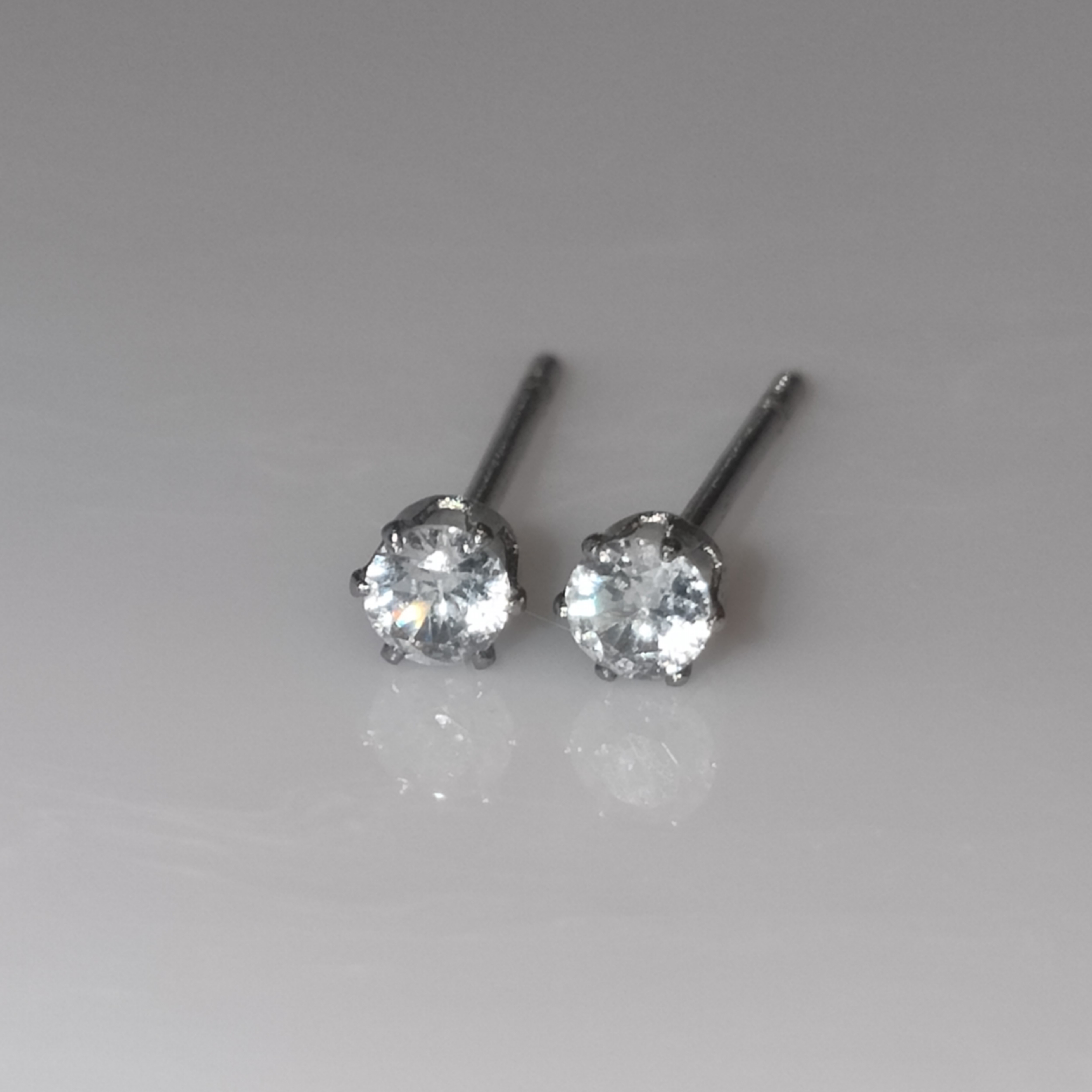 3mm Cubic Zirconia Stud Earrings
