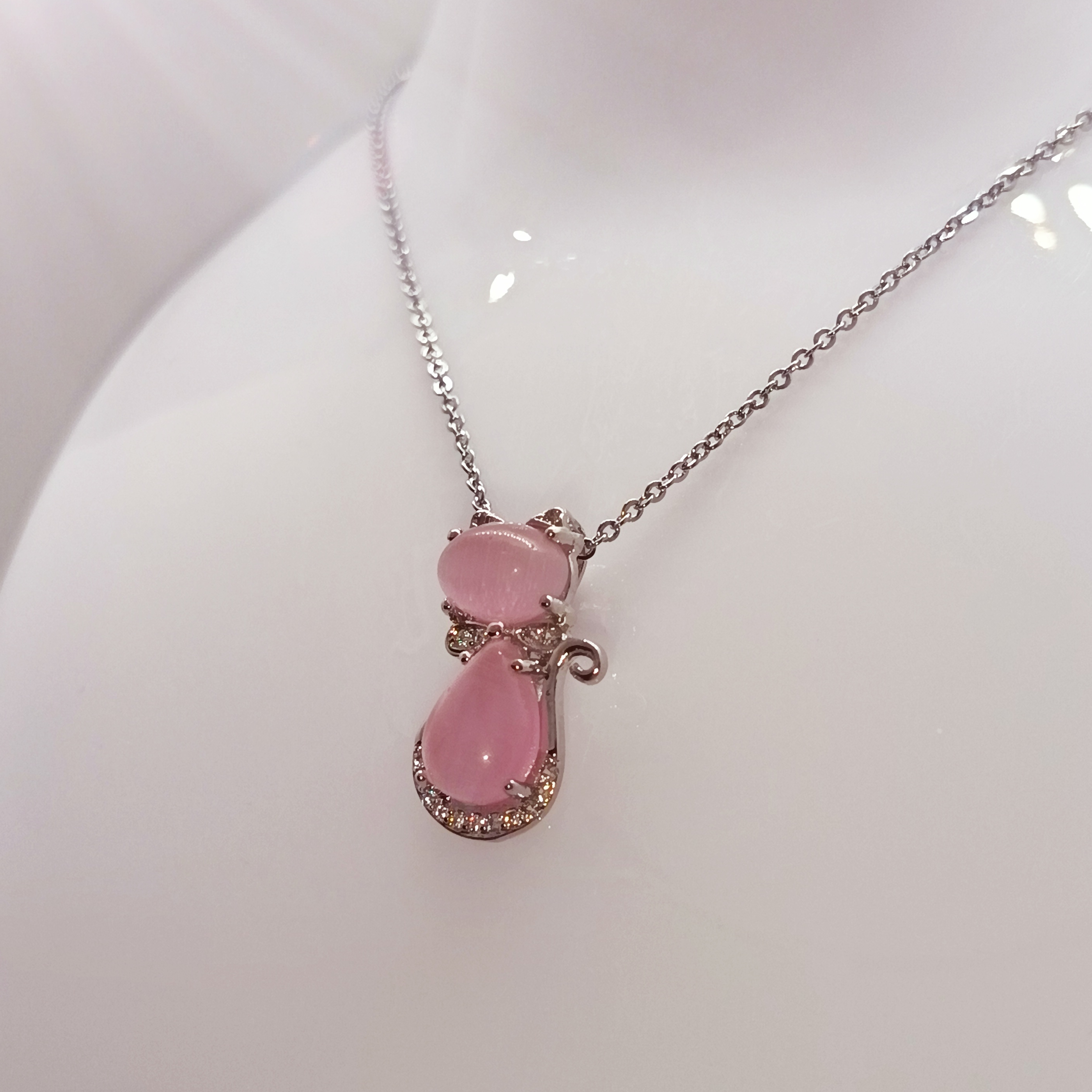 Pink Cat Necklace