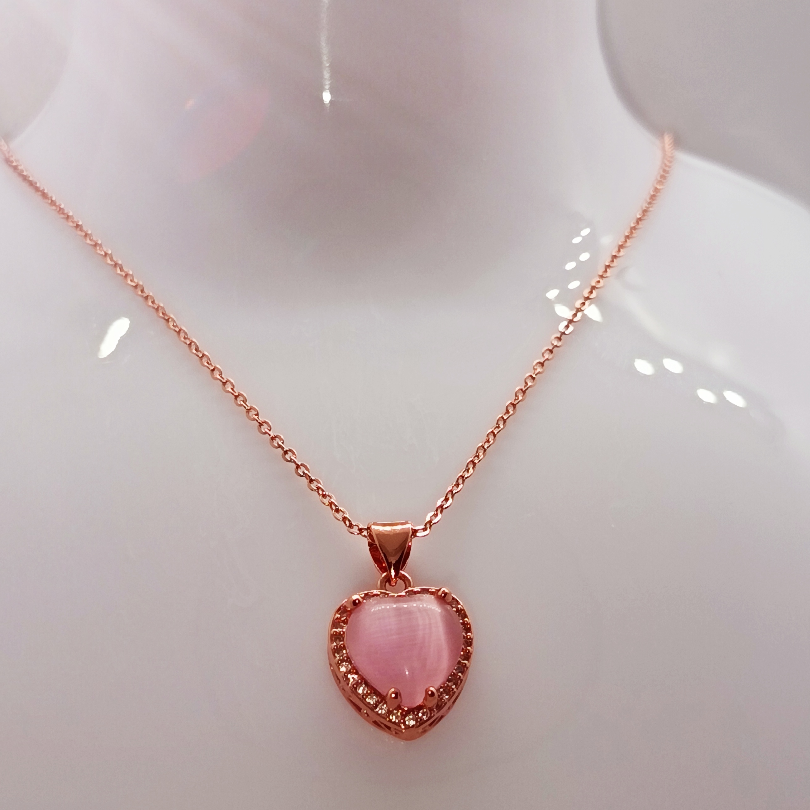 Rose Quartz Heart Necklace