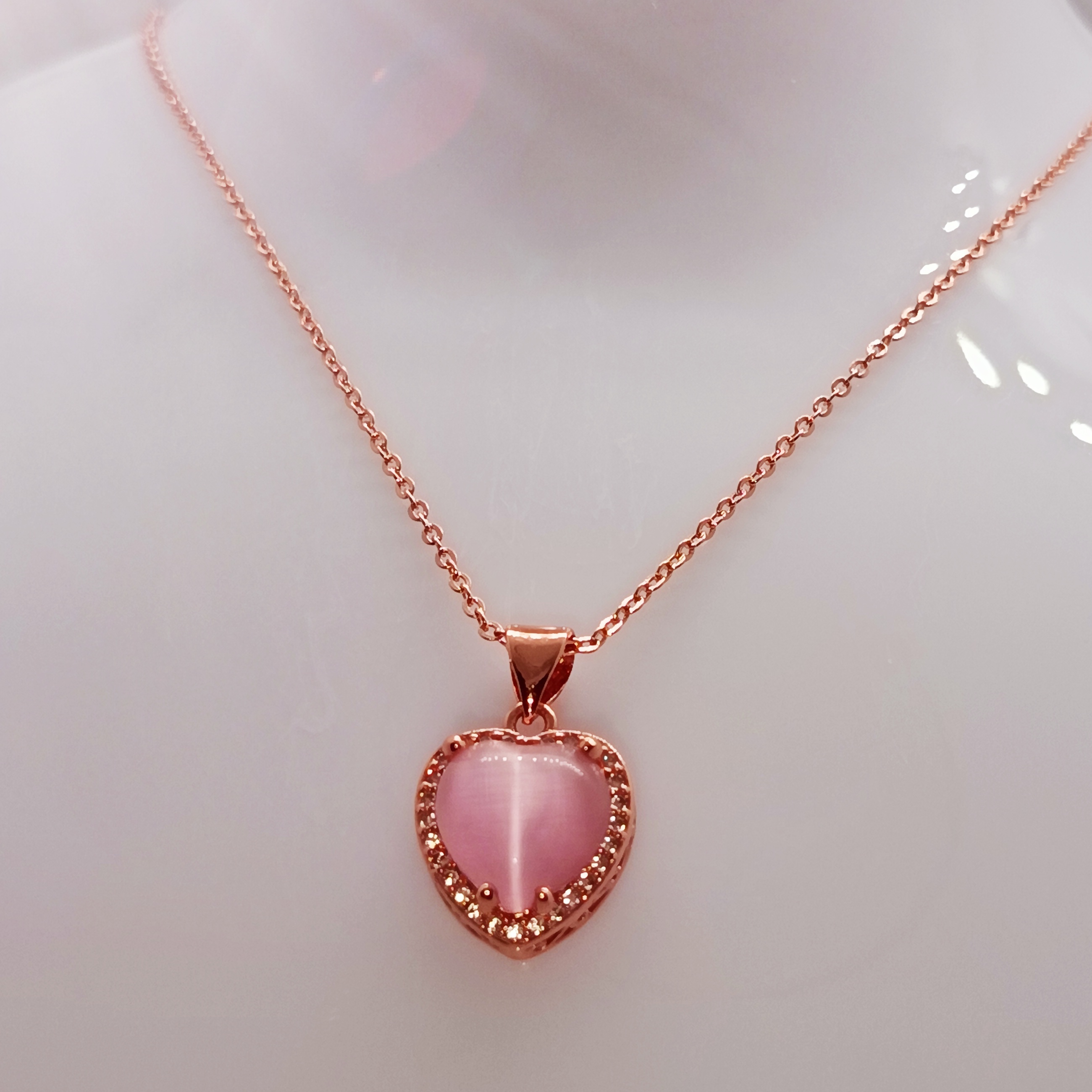 Rose Quartz Heart Necklace