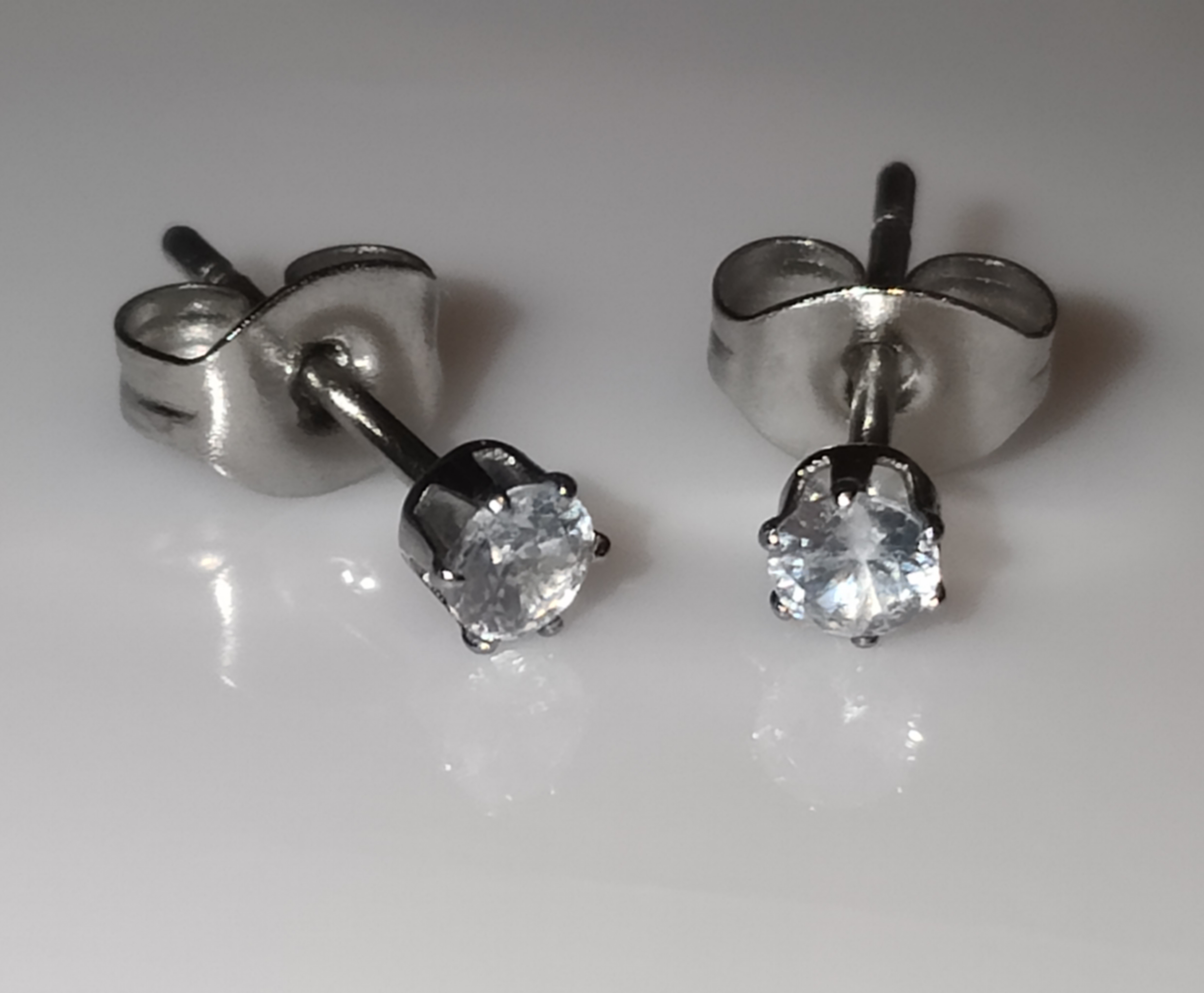 3mm Cubic Zirconia Stud Earrings