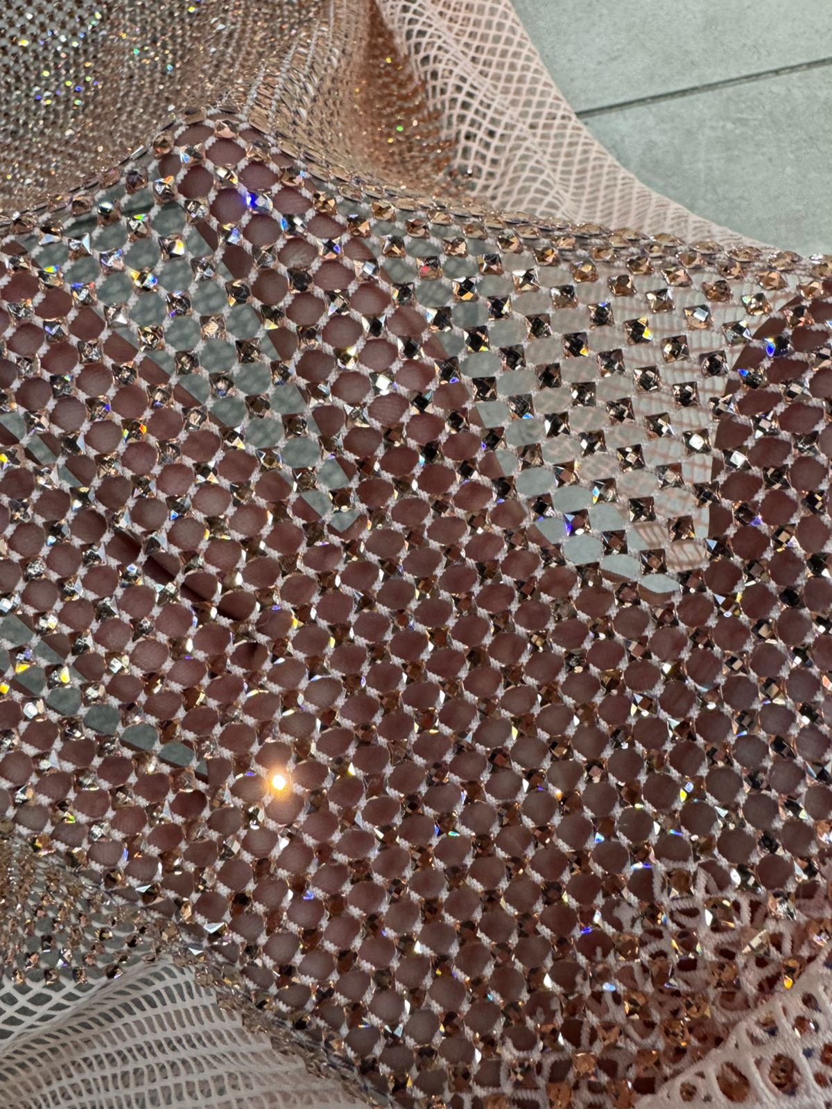 Rhinestone Mesh Fabric